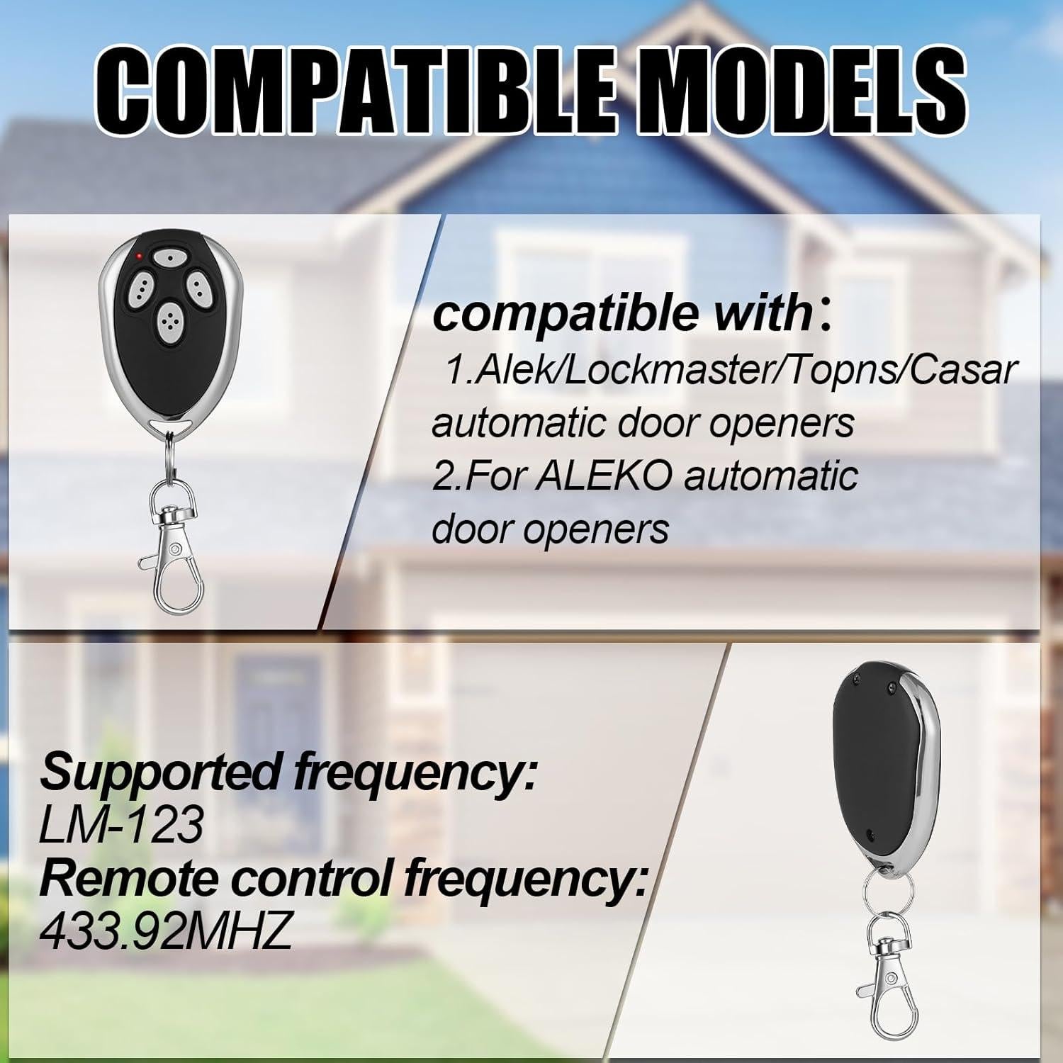 Abridor de Puerta Remoto Kingdder 3 Pcs 433.92MHz