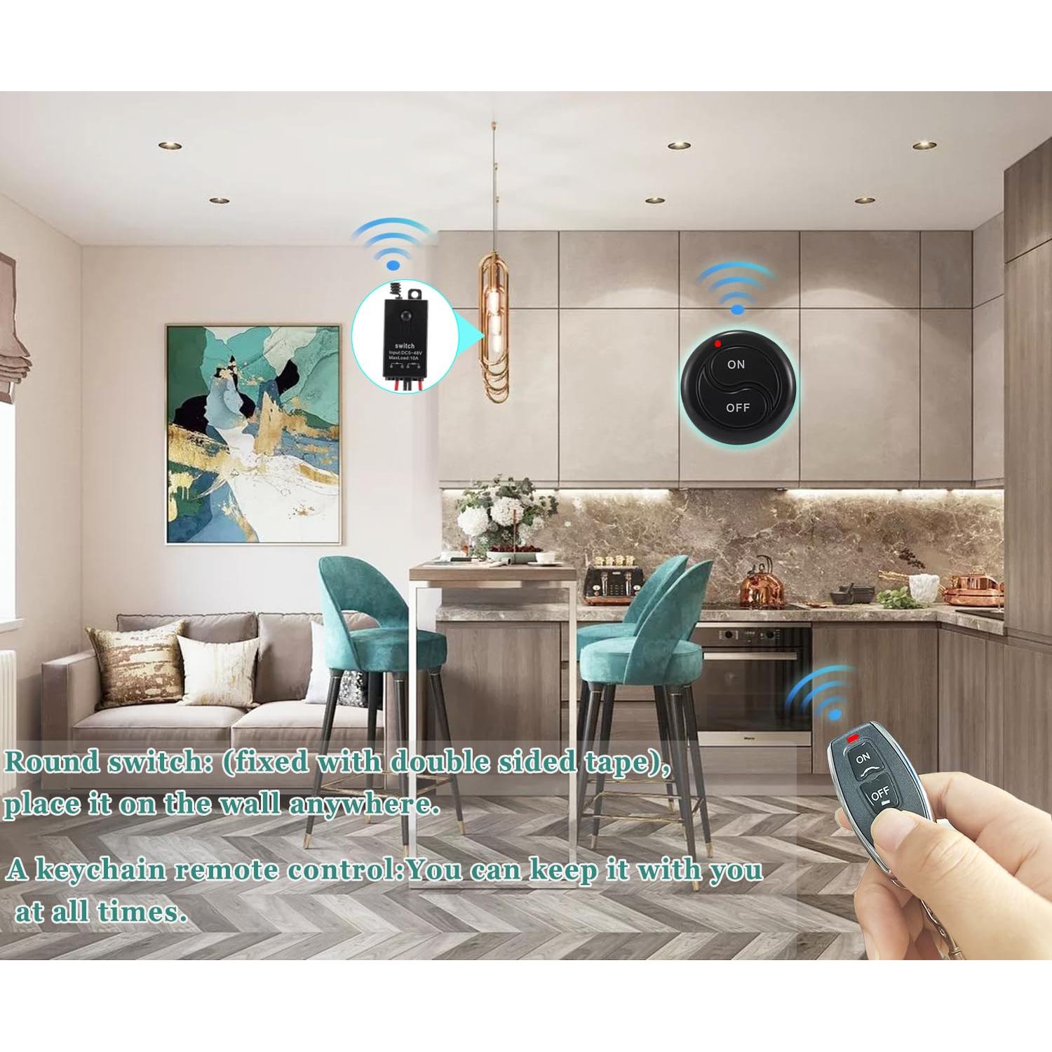 Mini Interruptor Inalámbrico 12V dstfuy mt-03 100m Control Remoto