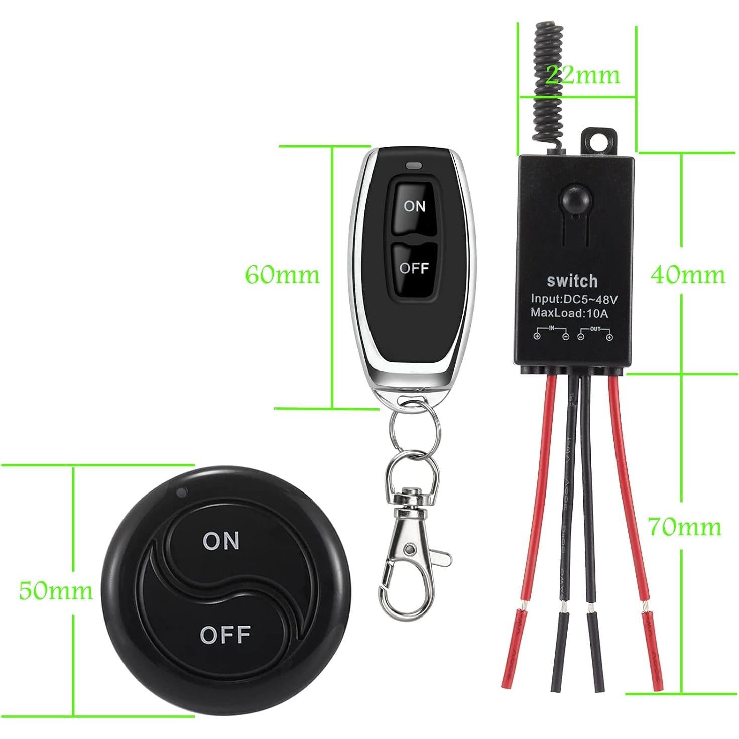 Mini Interruptor Inalámbrico 12V dstfuy mt-03 100m Control Remoto