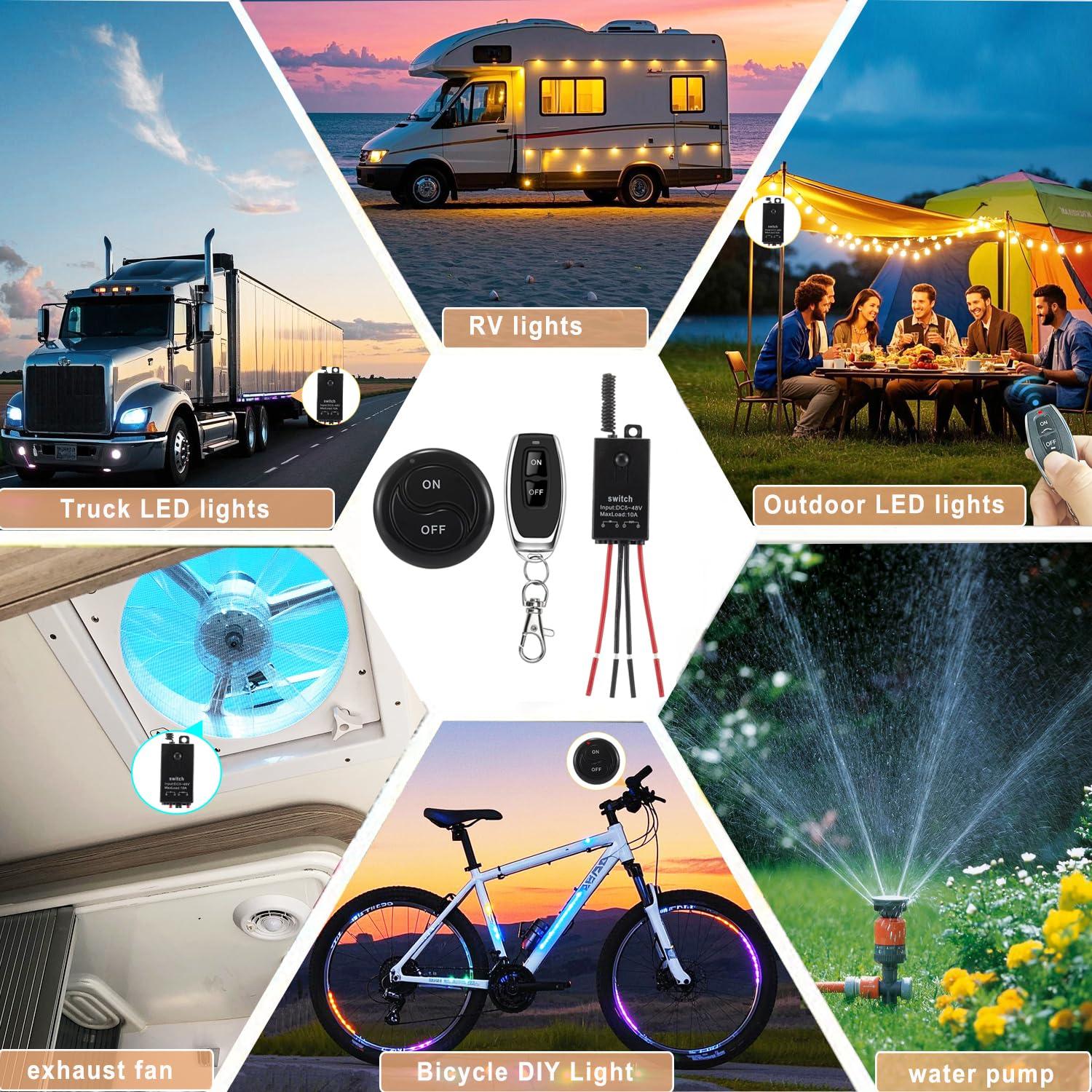 Mini Interruptor Inalámbrico 12V dstfuy mt-03 100m Control Remoto