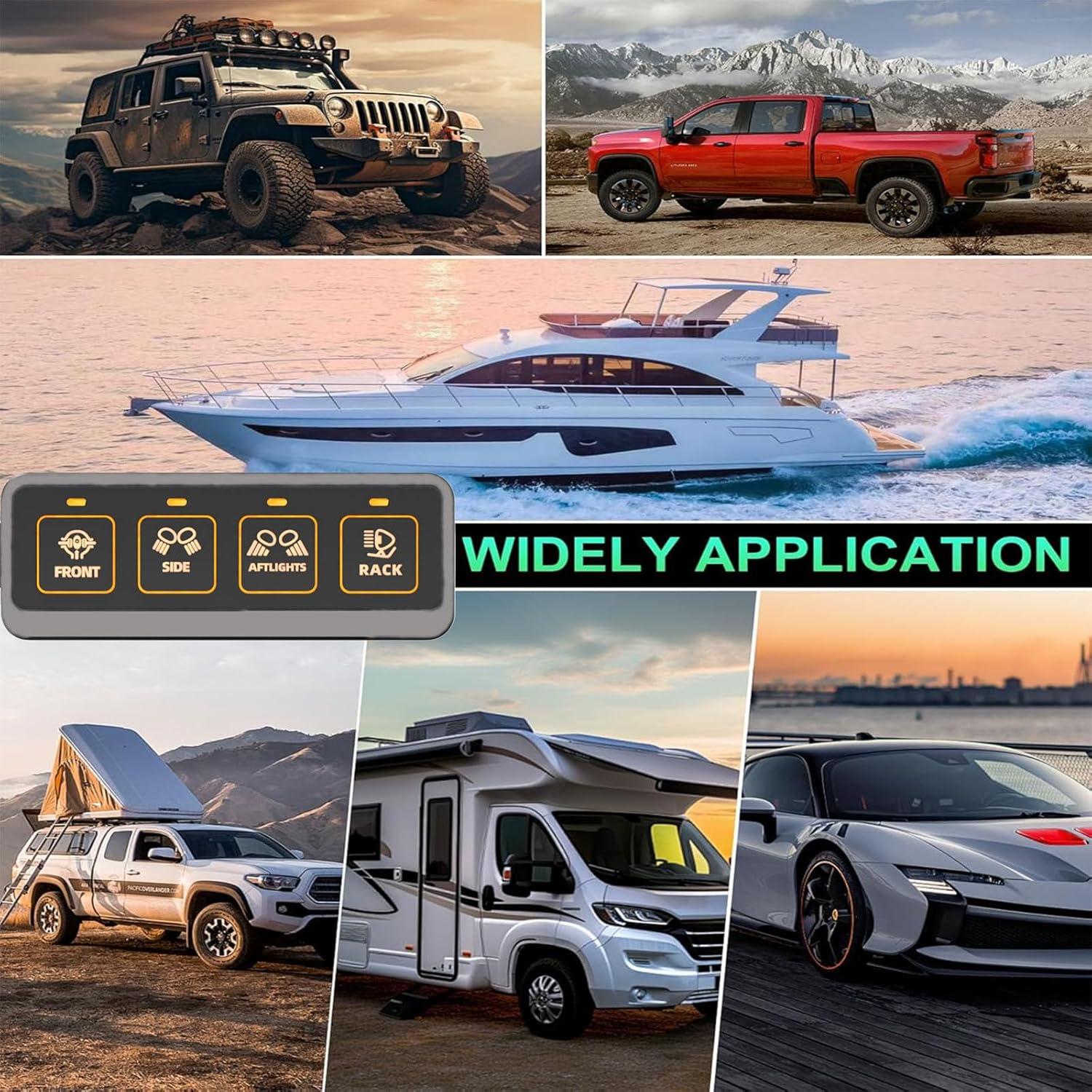 Panel de Interruptores Inalámbrico 4 Gang Somaer a Prueba de Agua