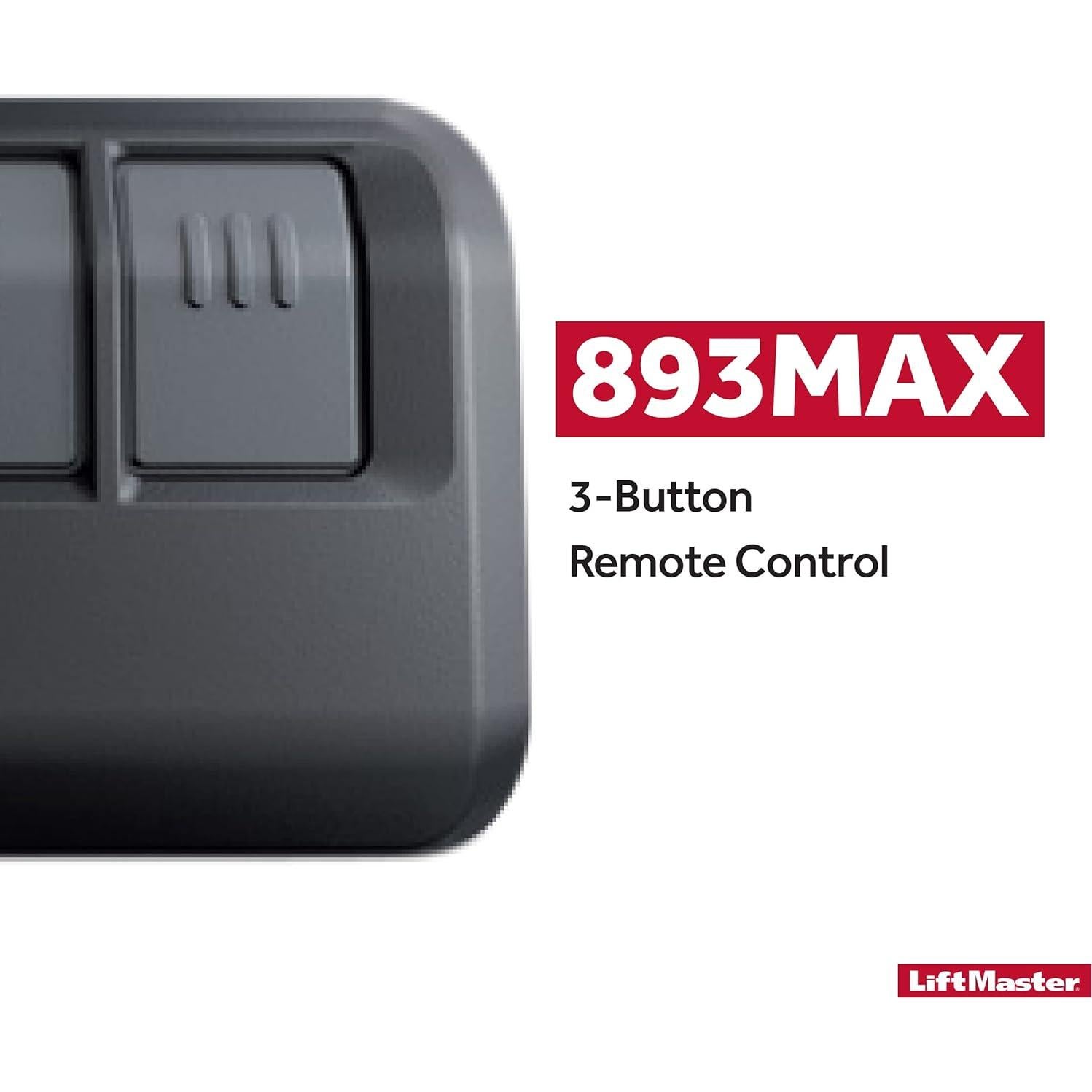 Control Remoto LiftMaster 893Max 3 Botones para Puertas de Garaje - Paquete de 2