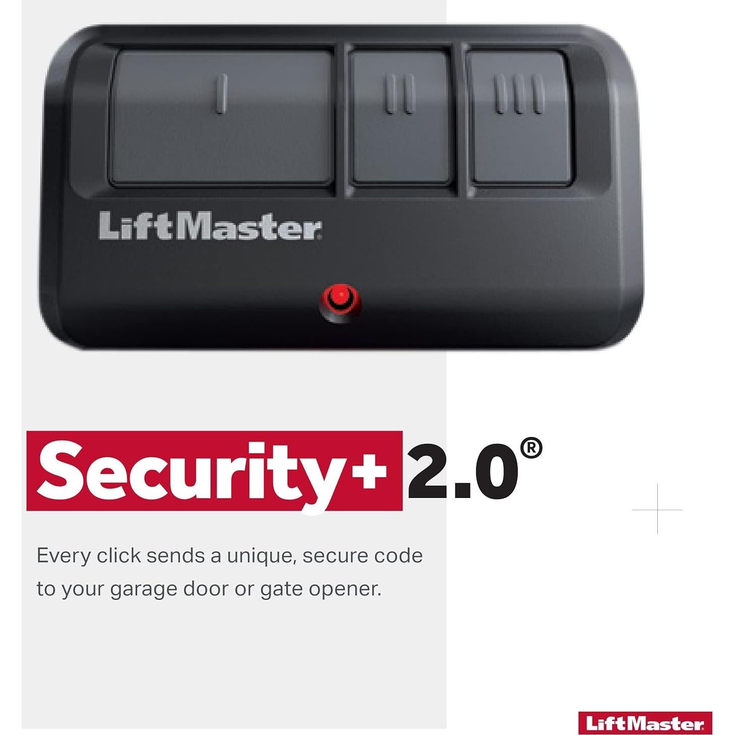 Control Remoto LiftMaster 893Max 3 Botones para Puertas de Garaje - Paquete de 2