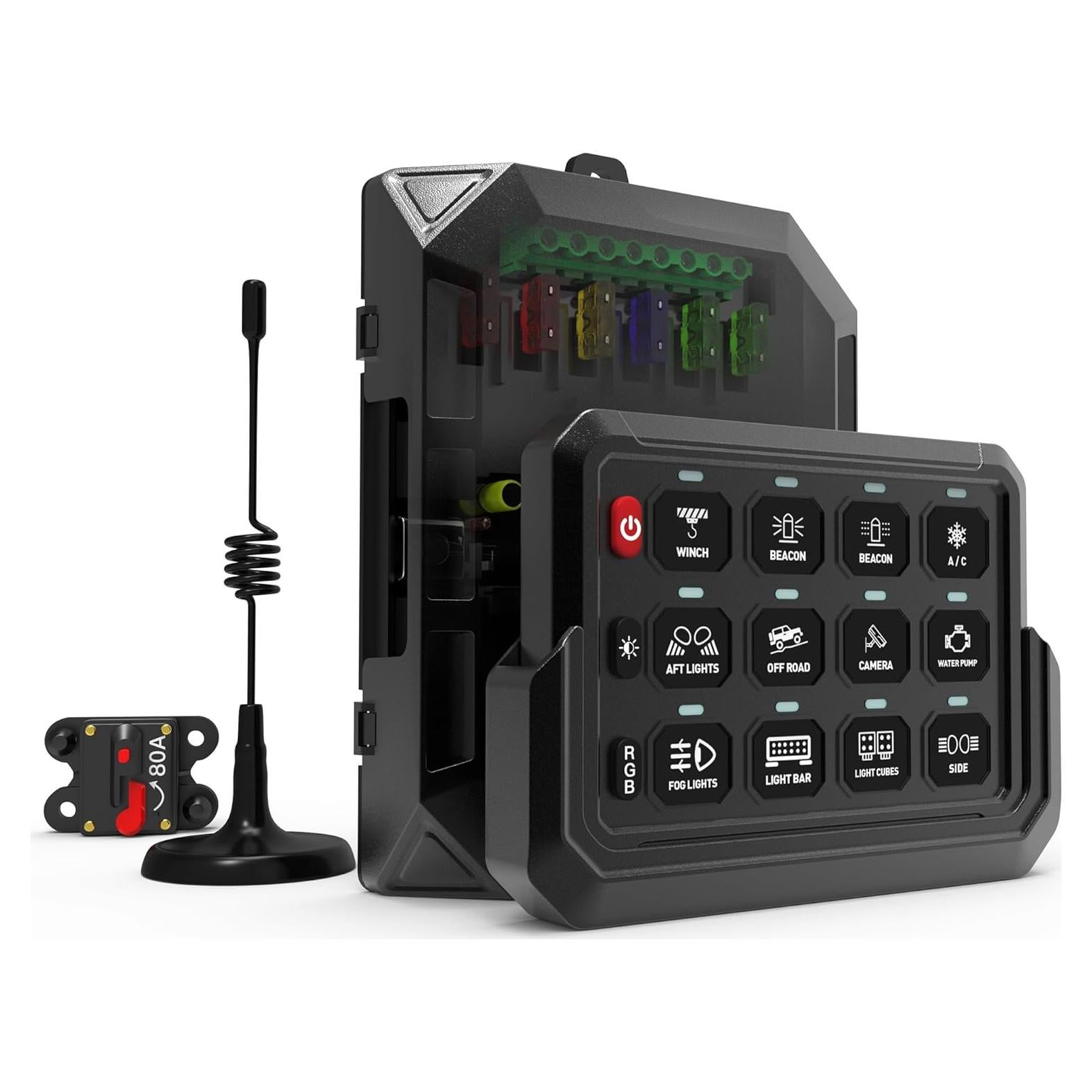 Panel de Interruptores Inalámbrico RGB 12 Gang HulkGoo 12V/24V