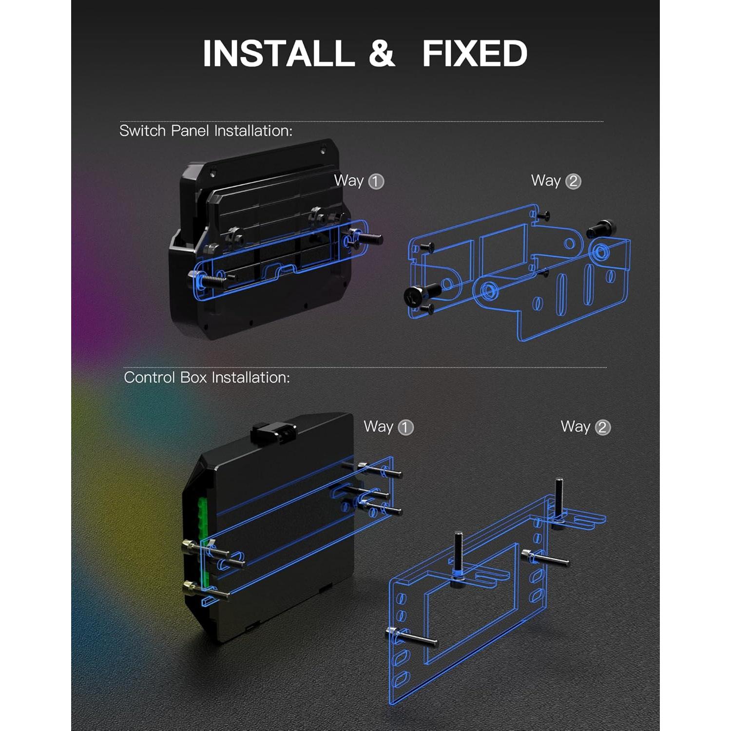 Panel de Interruptores Inalámbrico RGB 12 Gang HulkGoo 12V/24V