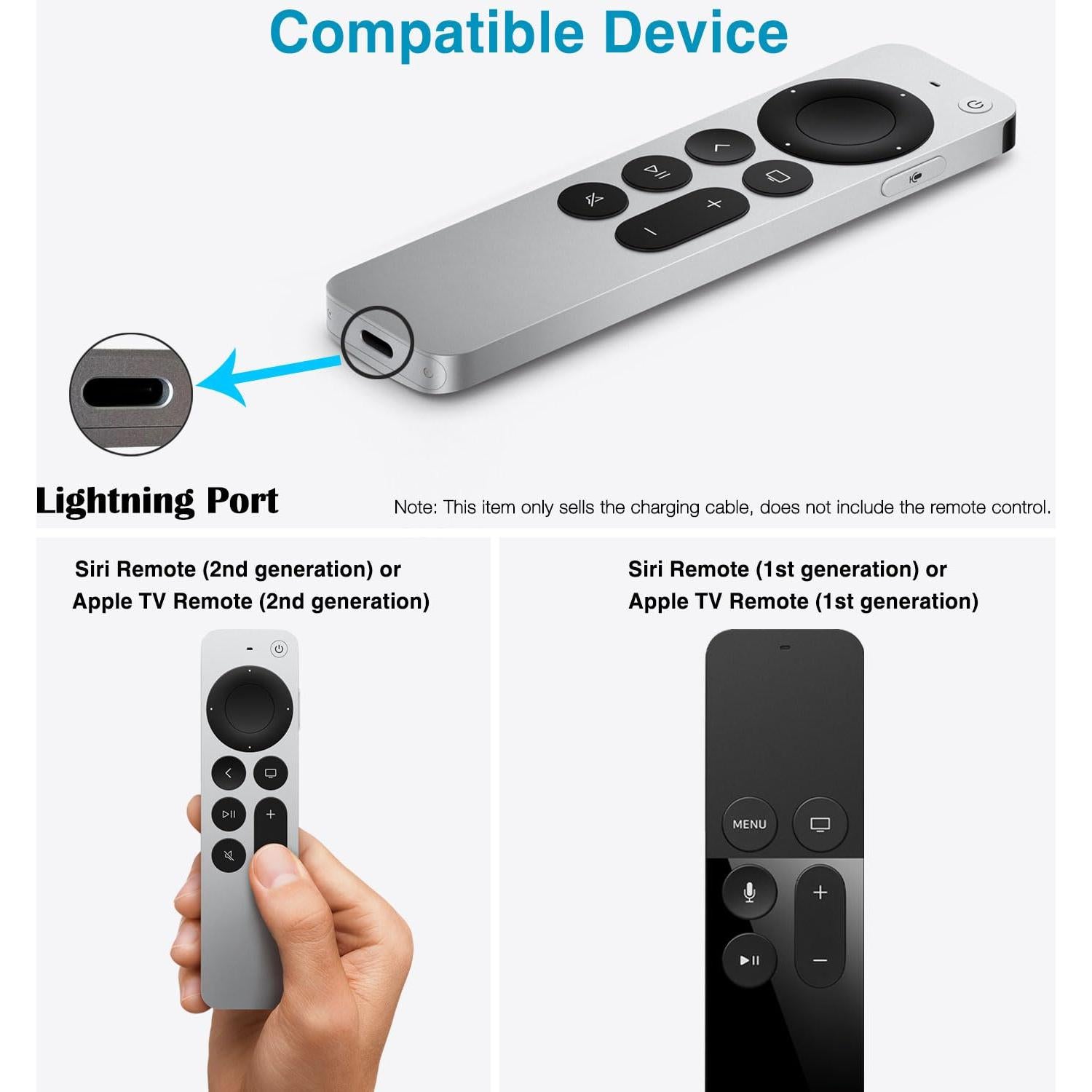 Cable USB A a Lightning 1m Abysssea para Apple TV antiguo