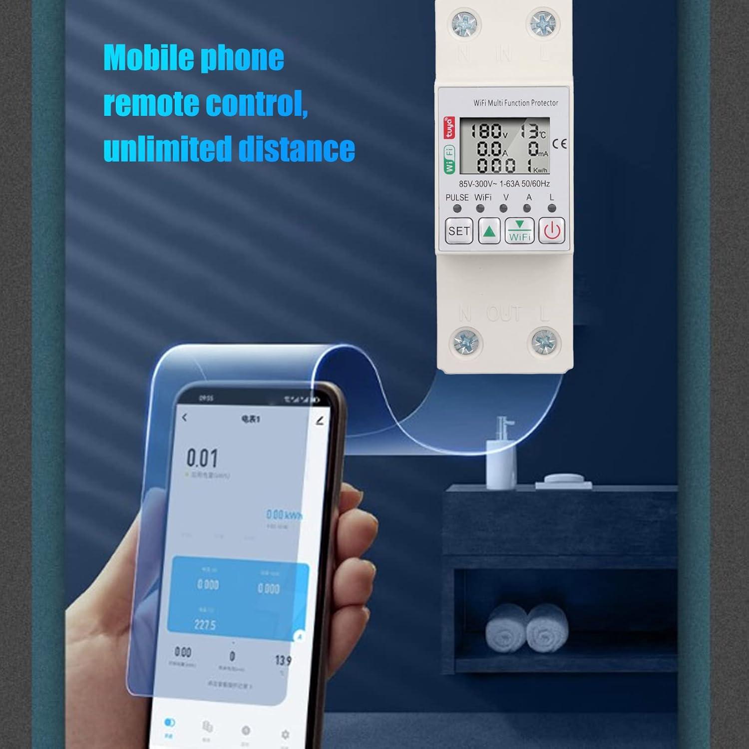 Interruptor Inteligente Asixxsix 63A Control Remoto APP Tuya