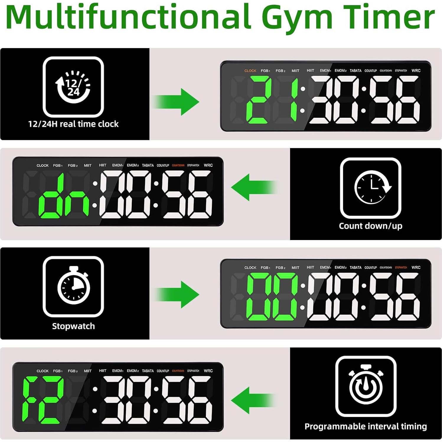 Temporizador Digital de Gimnasio AnExer VXTR04-GW 16.5" LED