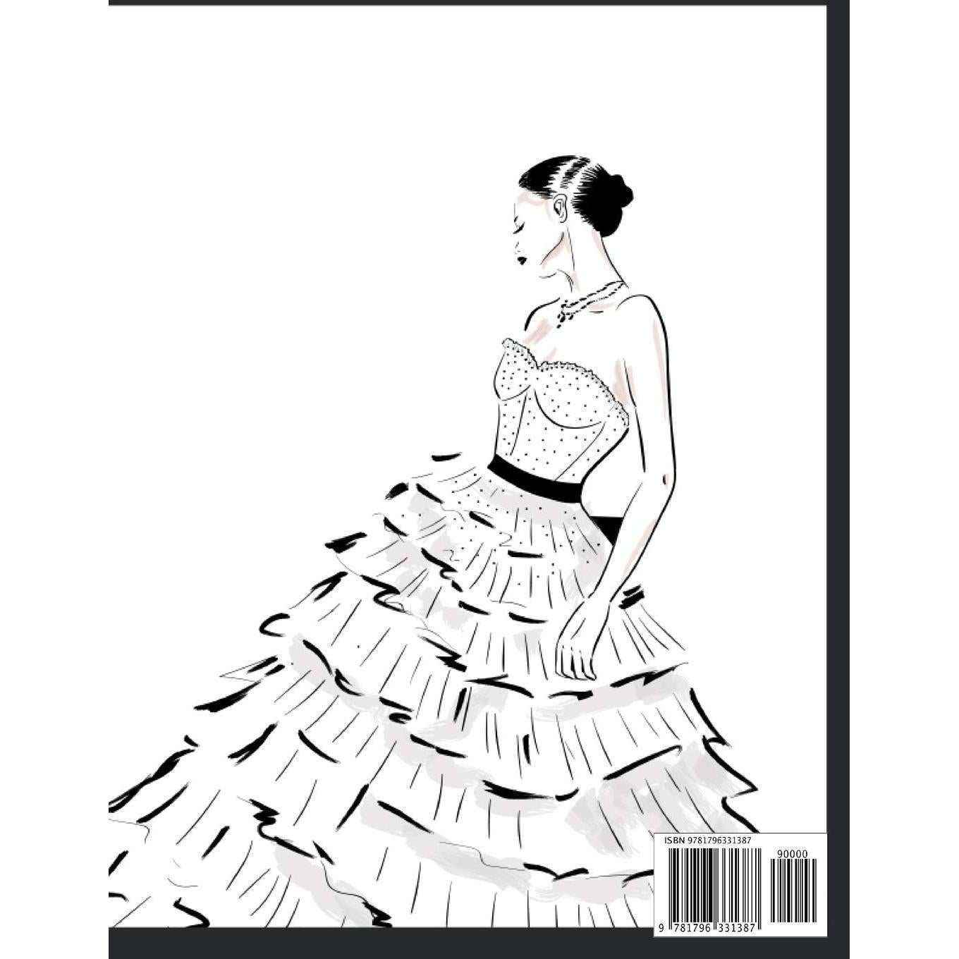 Cuaderno de Dibujo Mi Libro de Modas: Cuaderno de practica para dibujar bocetos de moda para niñas y adolescentes 8.5 x 11 in (Spanish Edition)