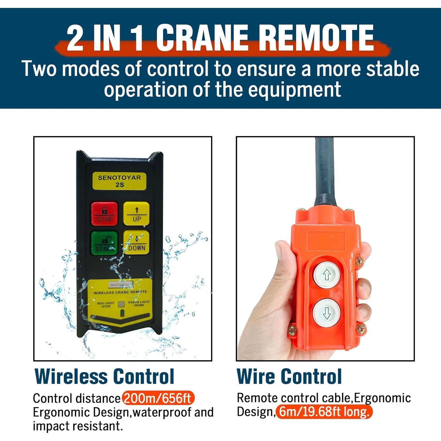 Control Remoto Inalámbrico 2 en 1 Senotoyar 12V para Grúas