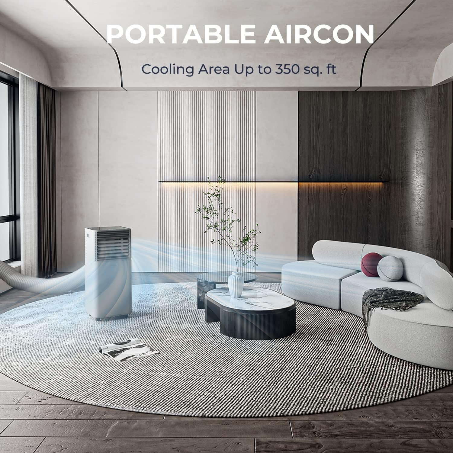 Aire Acondicionado Portátil COSTWAY 10000BTU 32.5m² Gris