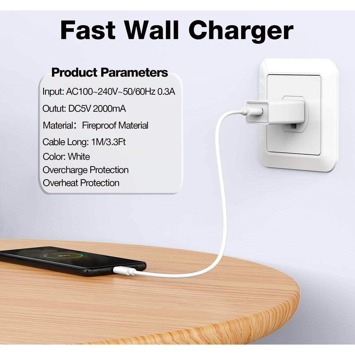 Cargador de pared USB-C para Apple TV y AirPods Pro - 1m