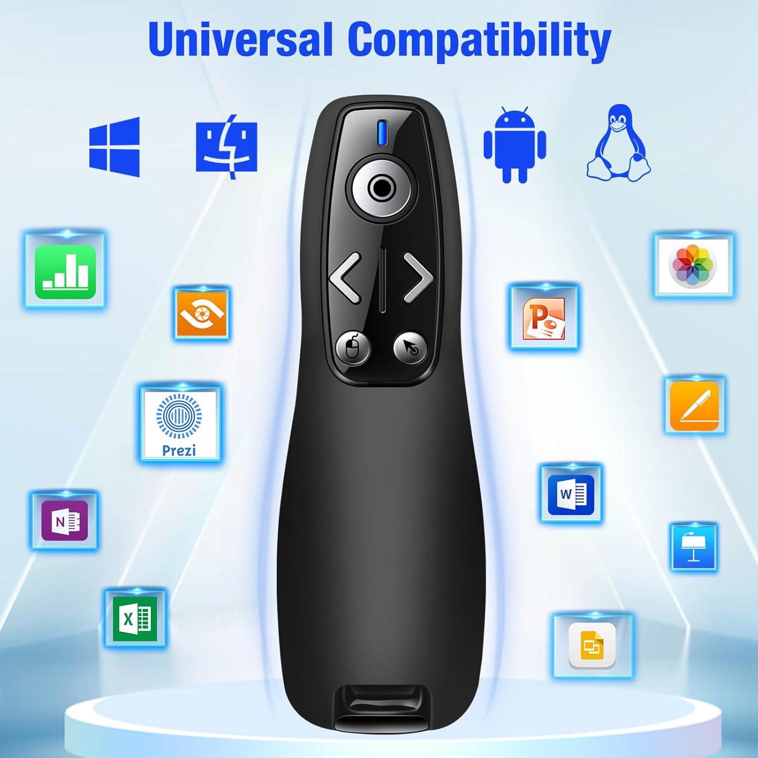 Clicker de Presentación Inalámbrico USB Tipo C con Luz Roja