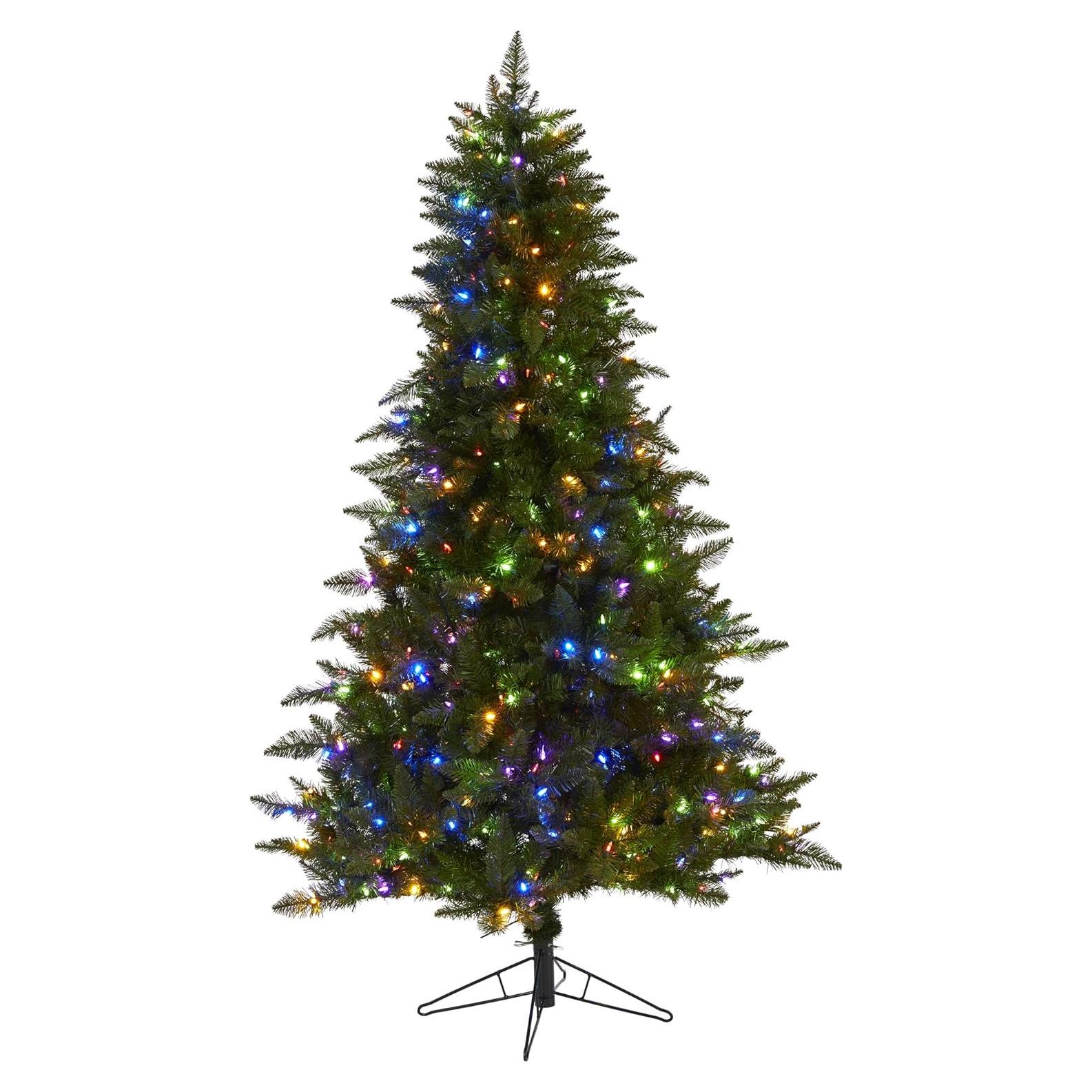 Árbol de Navidad Artificial Casi Natural 1.98m con 450 Luces LED