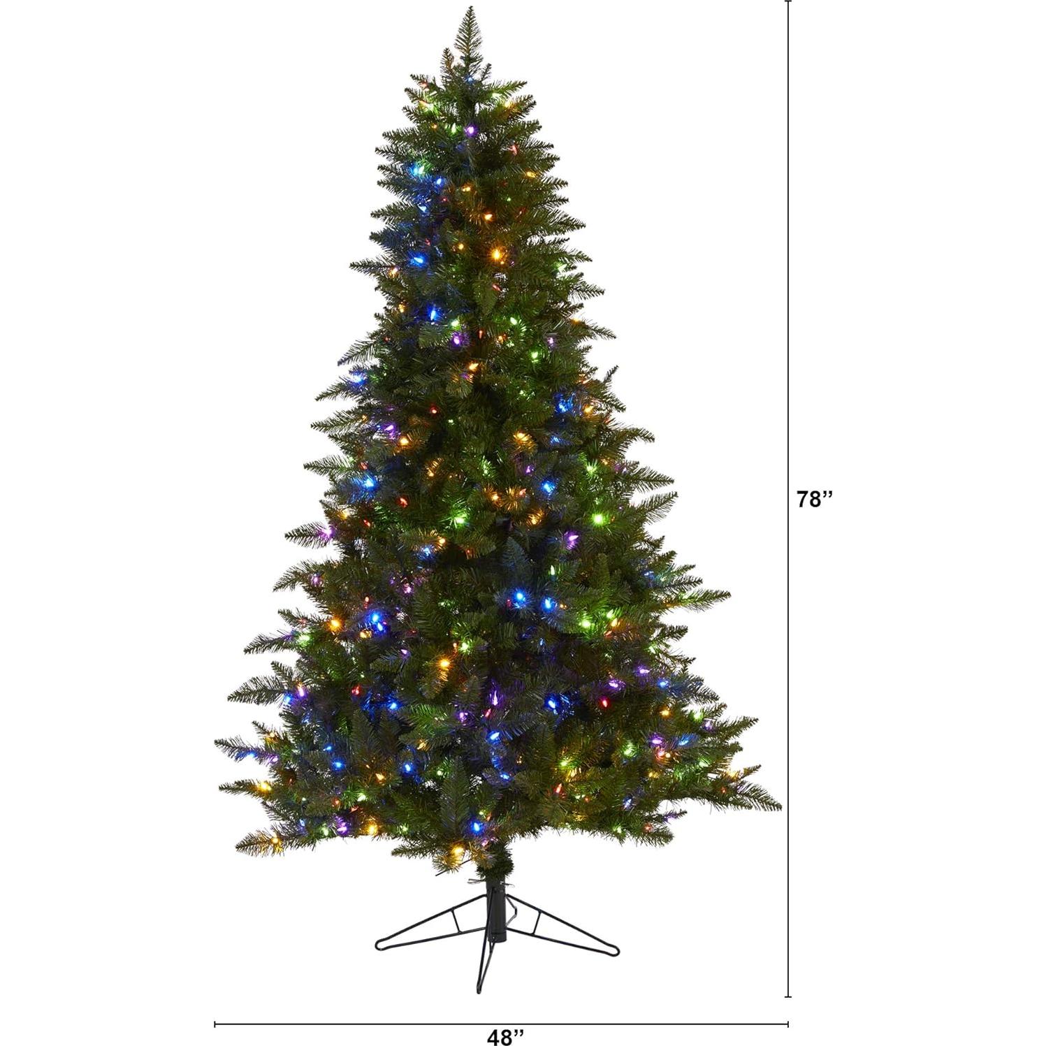 Árbol de Navidad Artificial Casi Natural 1.98m con 450 Luces LED
