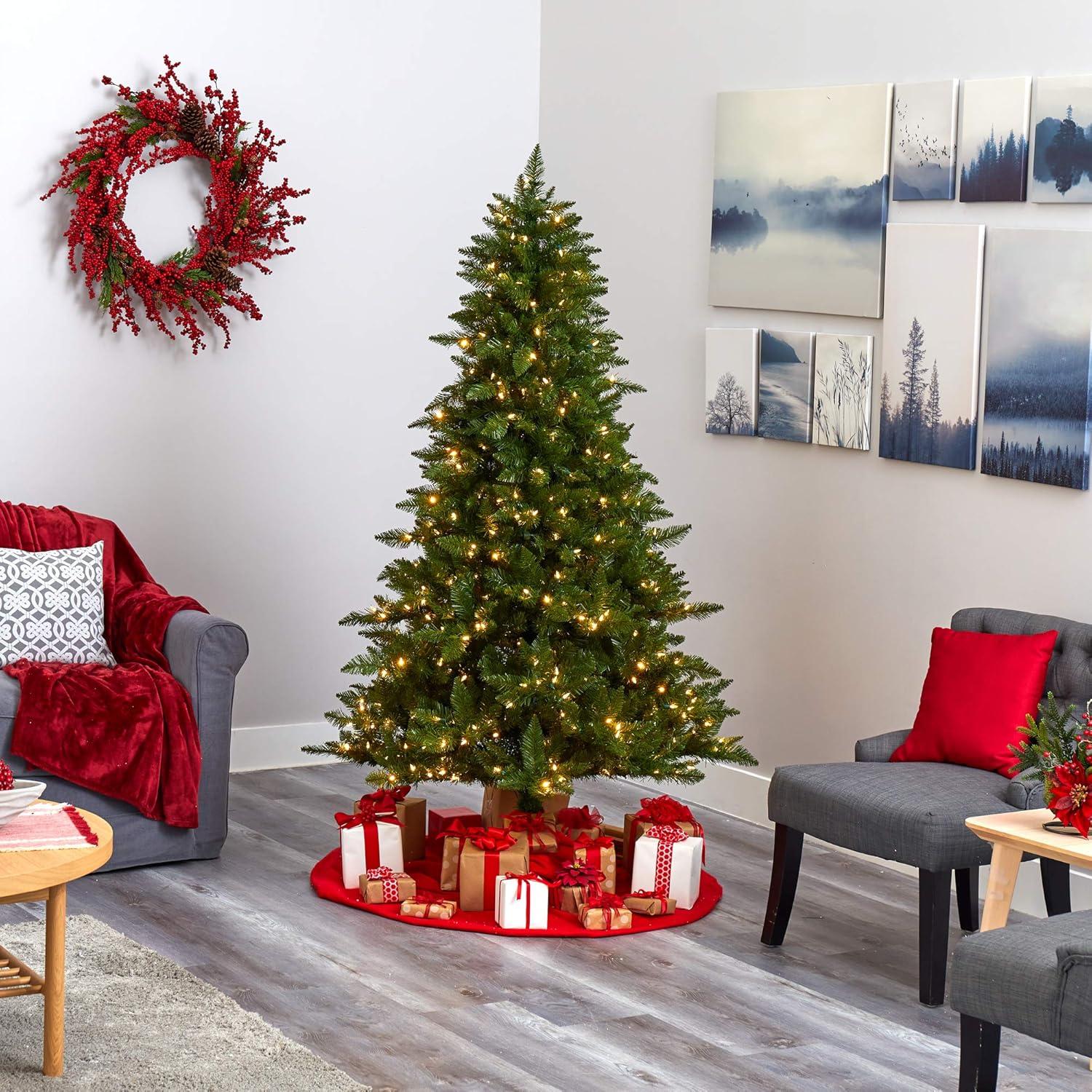 Árbol de Navidad Artificial Casi Natural 1.98m con 450 Luces LED