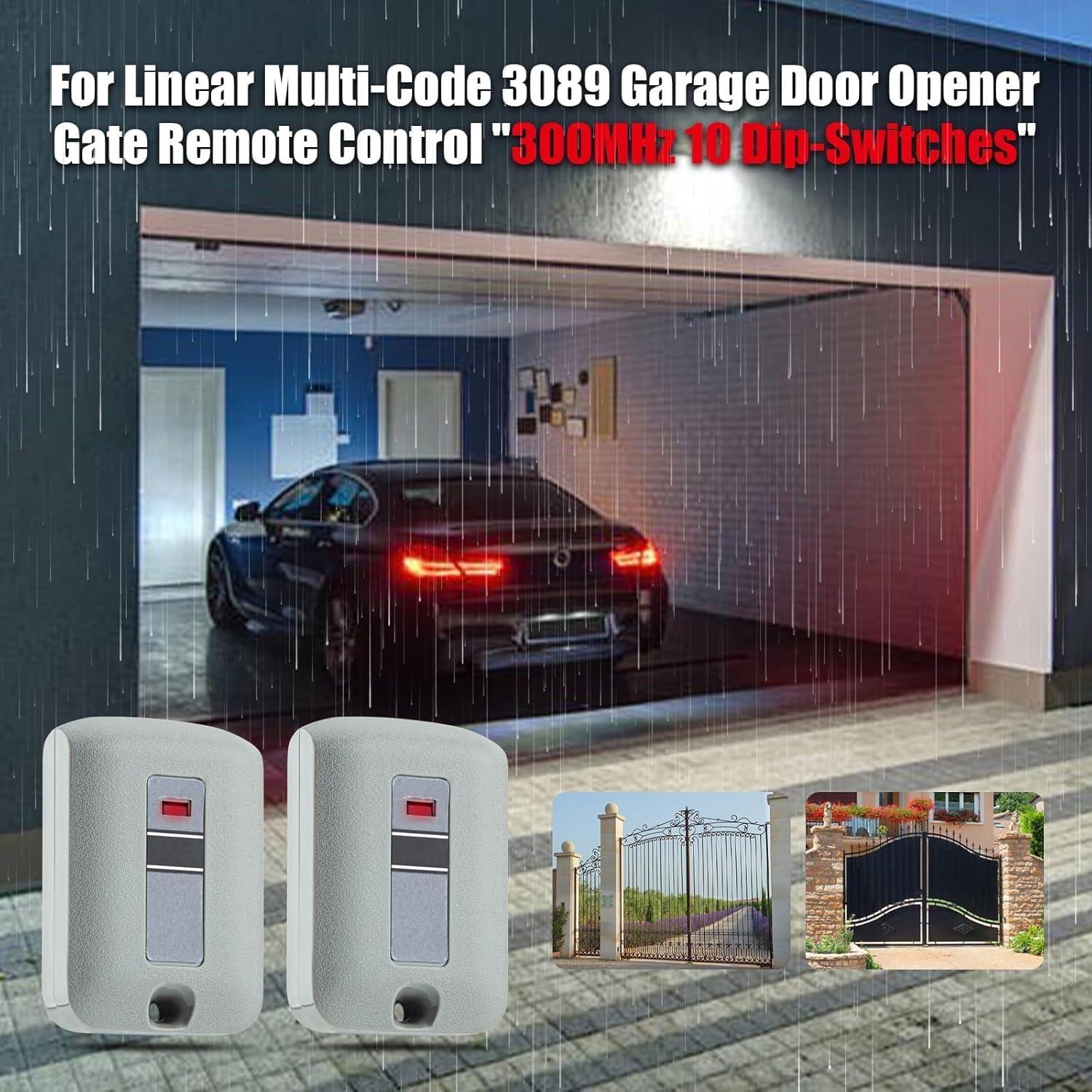 Control Remoto Reemplazo Linear Multi-Code 300MHz 2 Paquetes