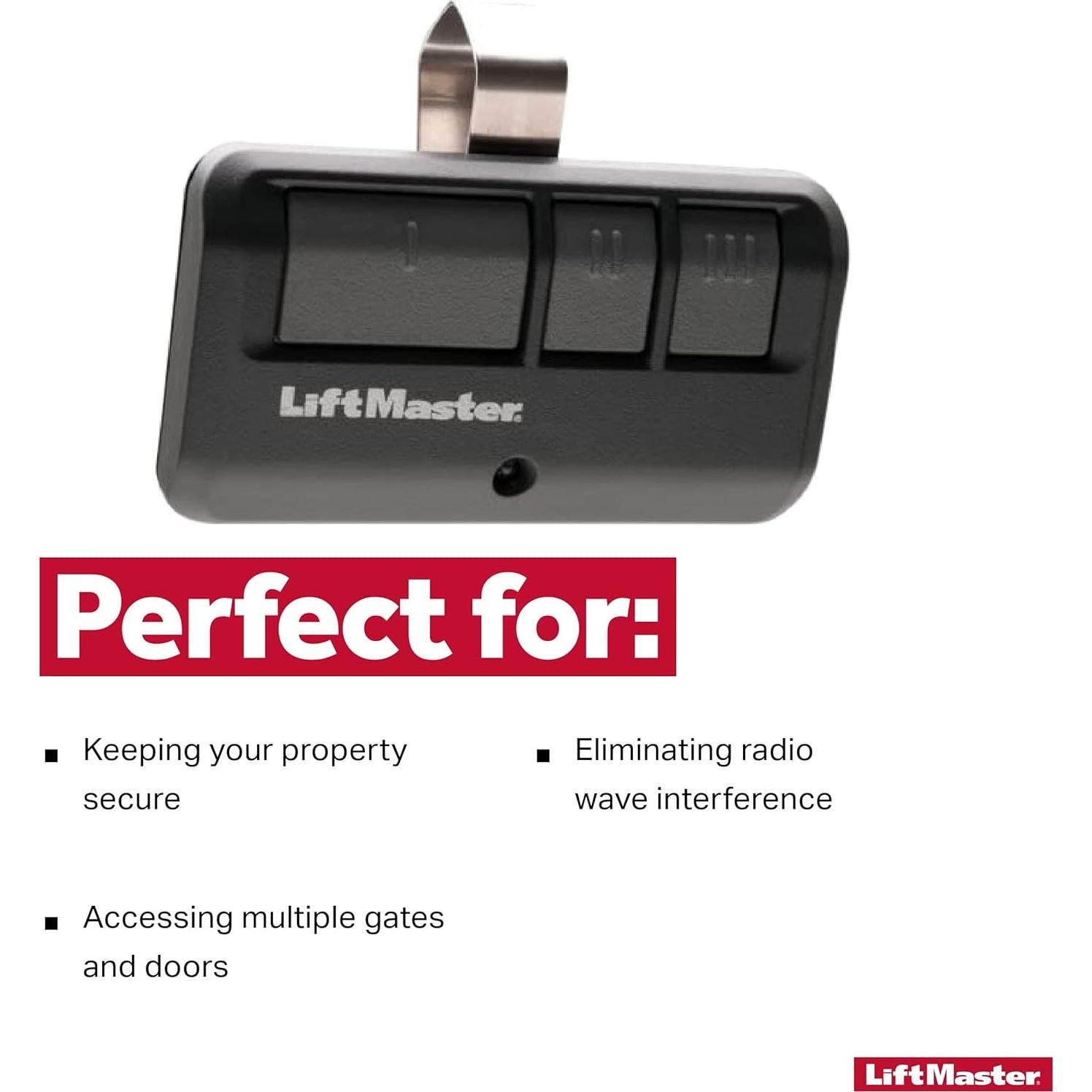 Control Remoto LiftMaster 893Max 3 Botones para Puertas de Garaje