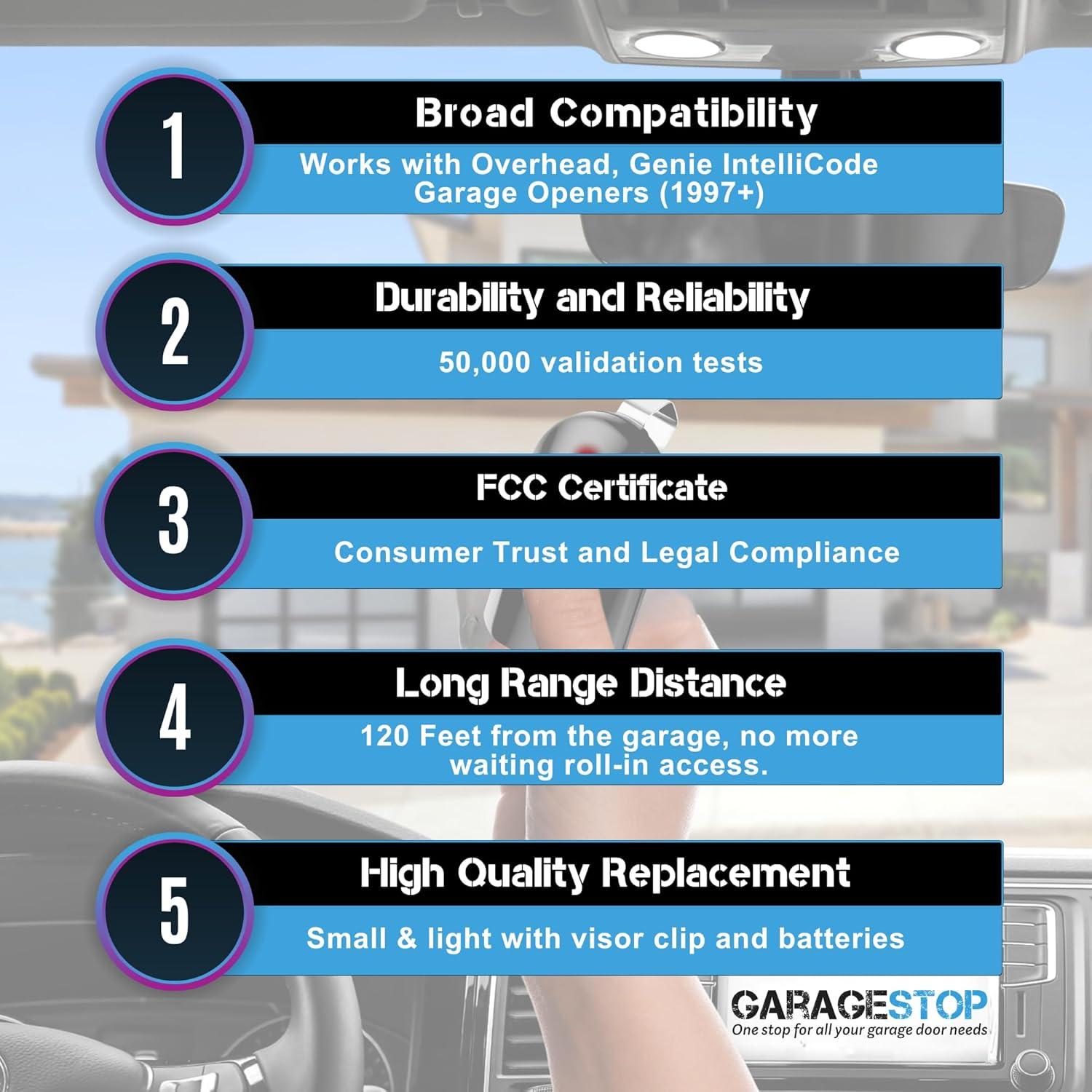 Control Remoto Garage Stop GIT-1 para Genie y Overhead Door
