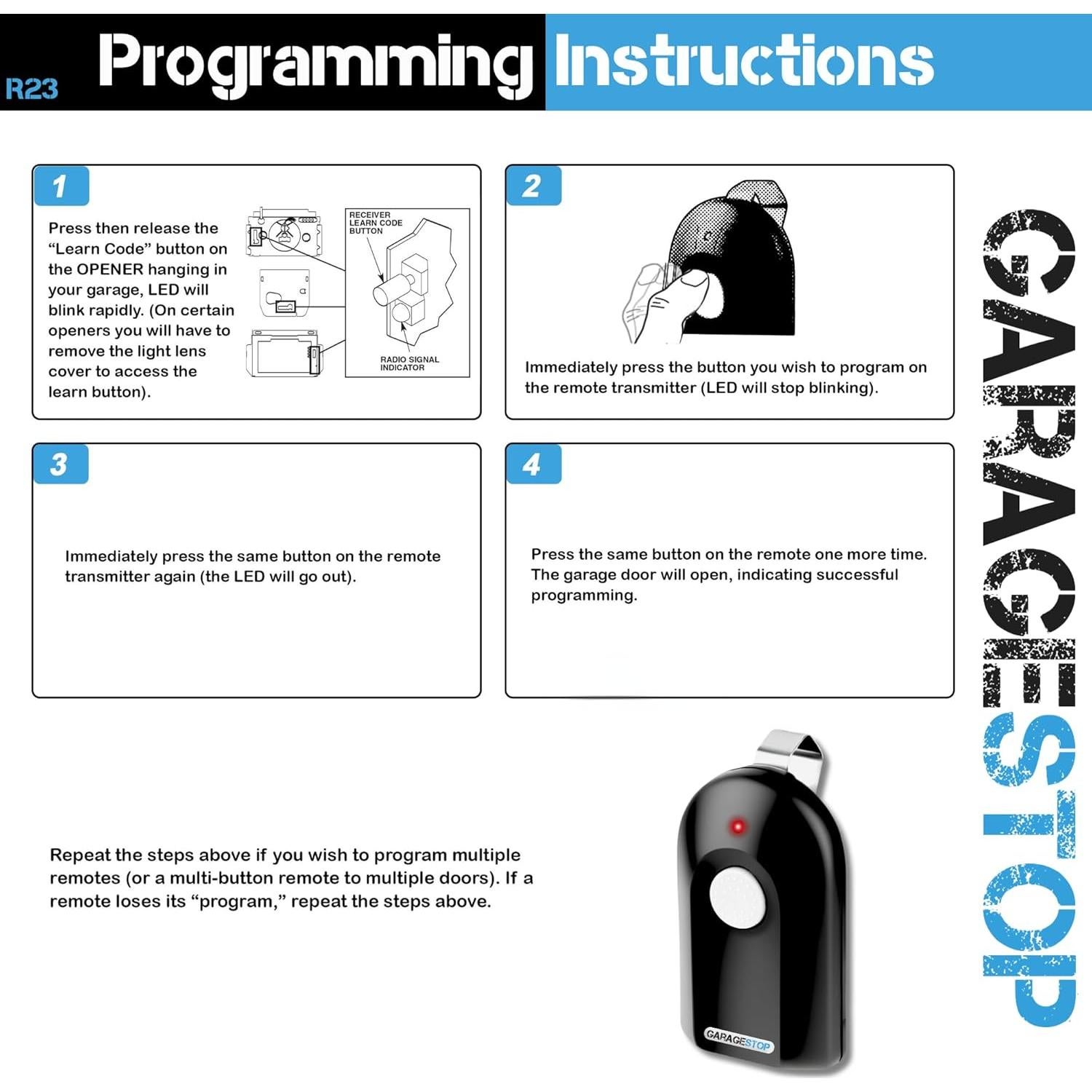 Control Remoto Garage Stop GIT-1 para Genie y Overhead Door