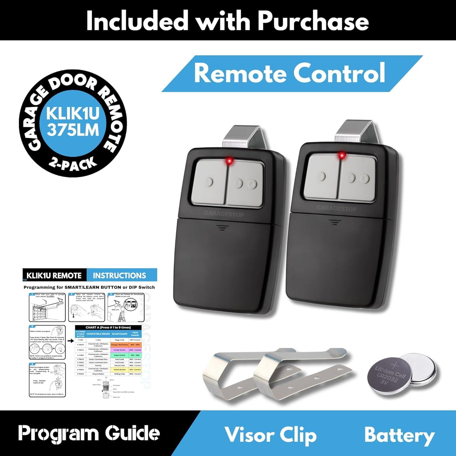Control Remoto Universal para Garaje Garage Stop 2 Pzs
