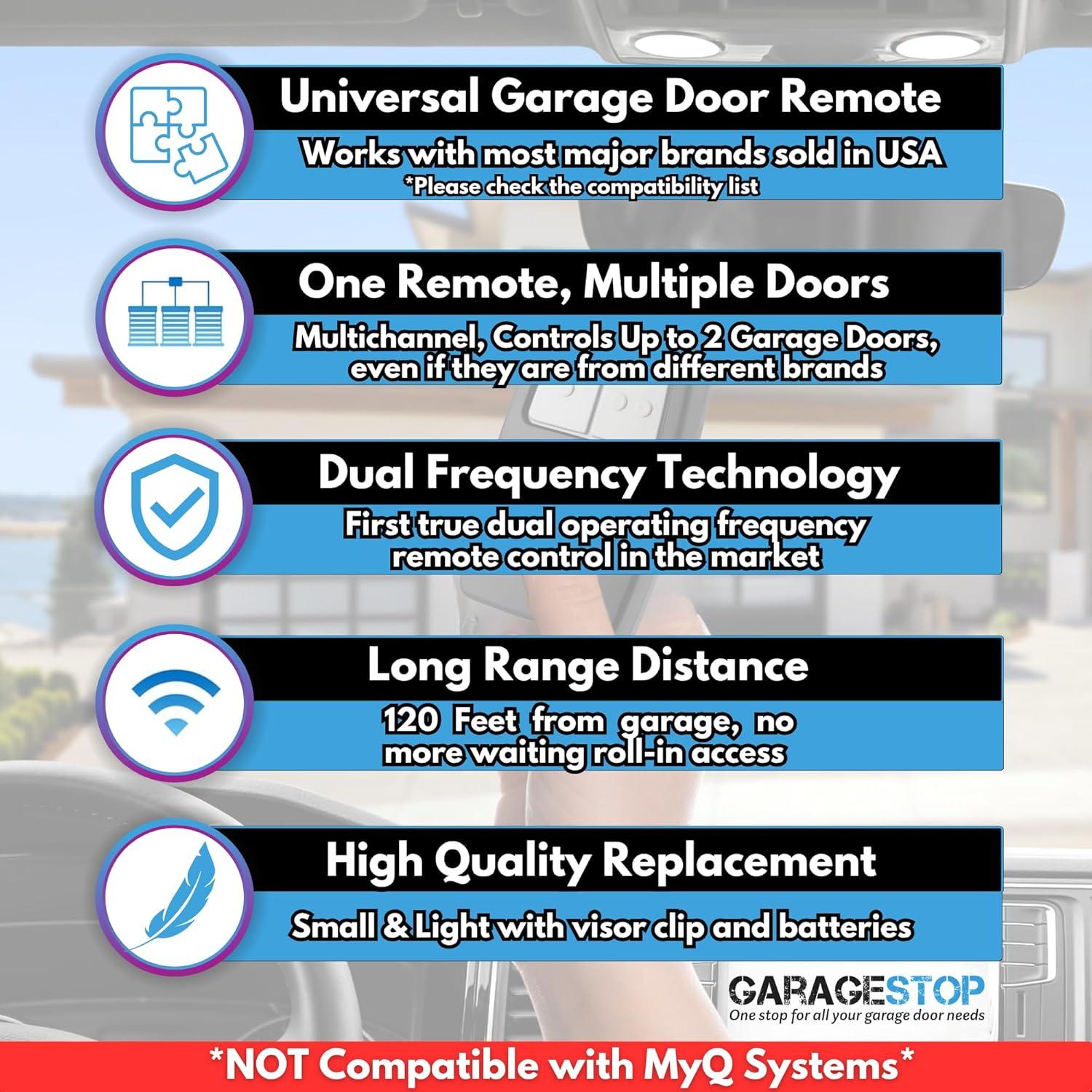 Control Remoto Universal para Garaje Garage Stop 2 Pzs