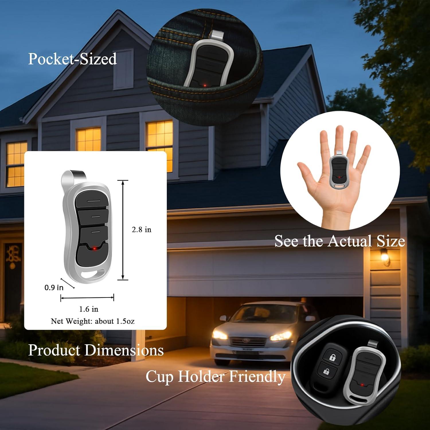 Control Remoto Universal LongCtrl para Puerta de Garaje Genie G3T-R G3T-BX G3T-A