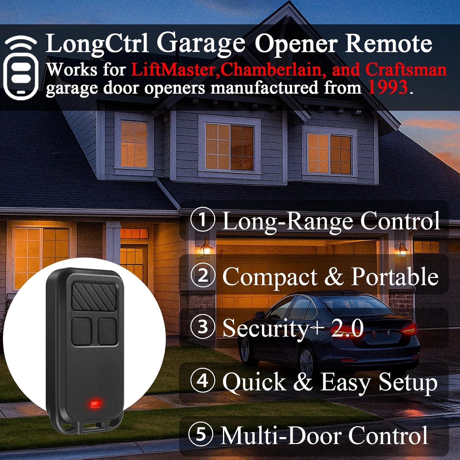 Control Remoto Garaje LongCtrl 890MAX Compatible LiftMaster