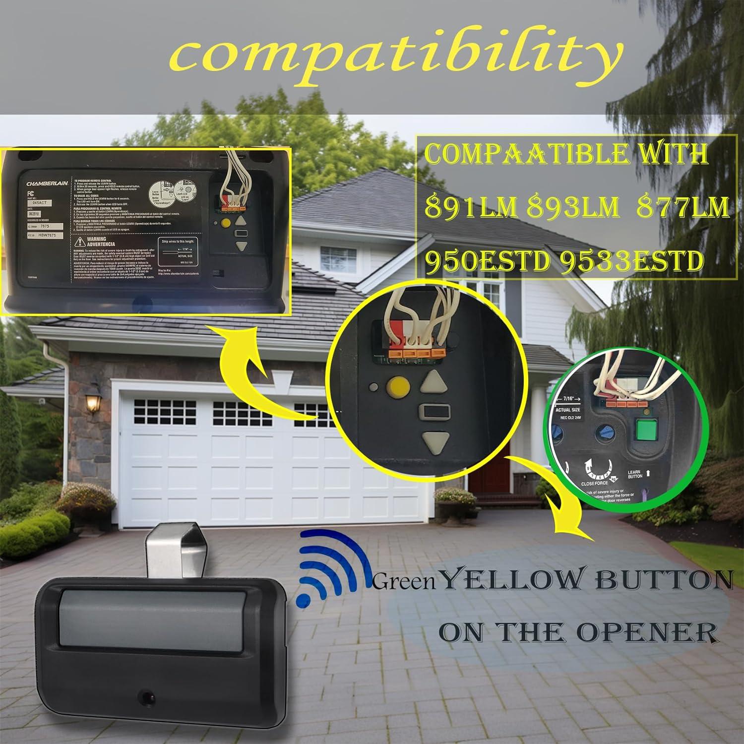 Control Remoto 891LM Werhoo para Garaje Amarillo Verde