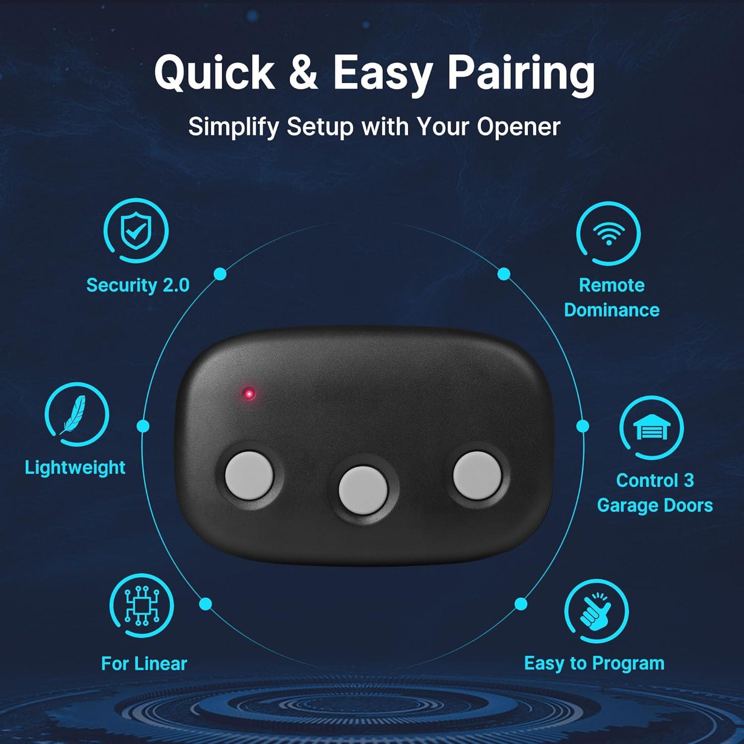 Control Remoto Lineal CreaCity MCT-3 para Puertas de Garaje