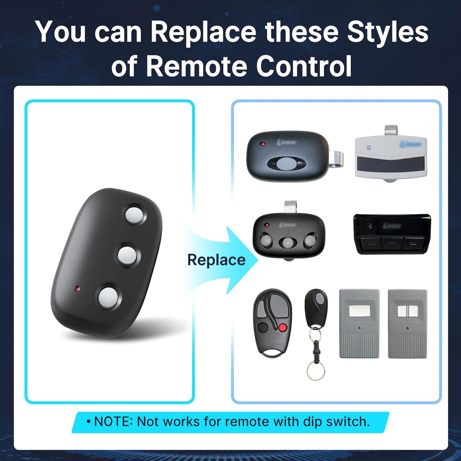 Control Remoto Lineal CreaCity MCT-3 para Puertas de Garaje