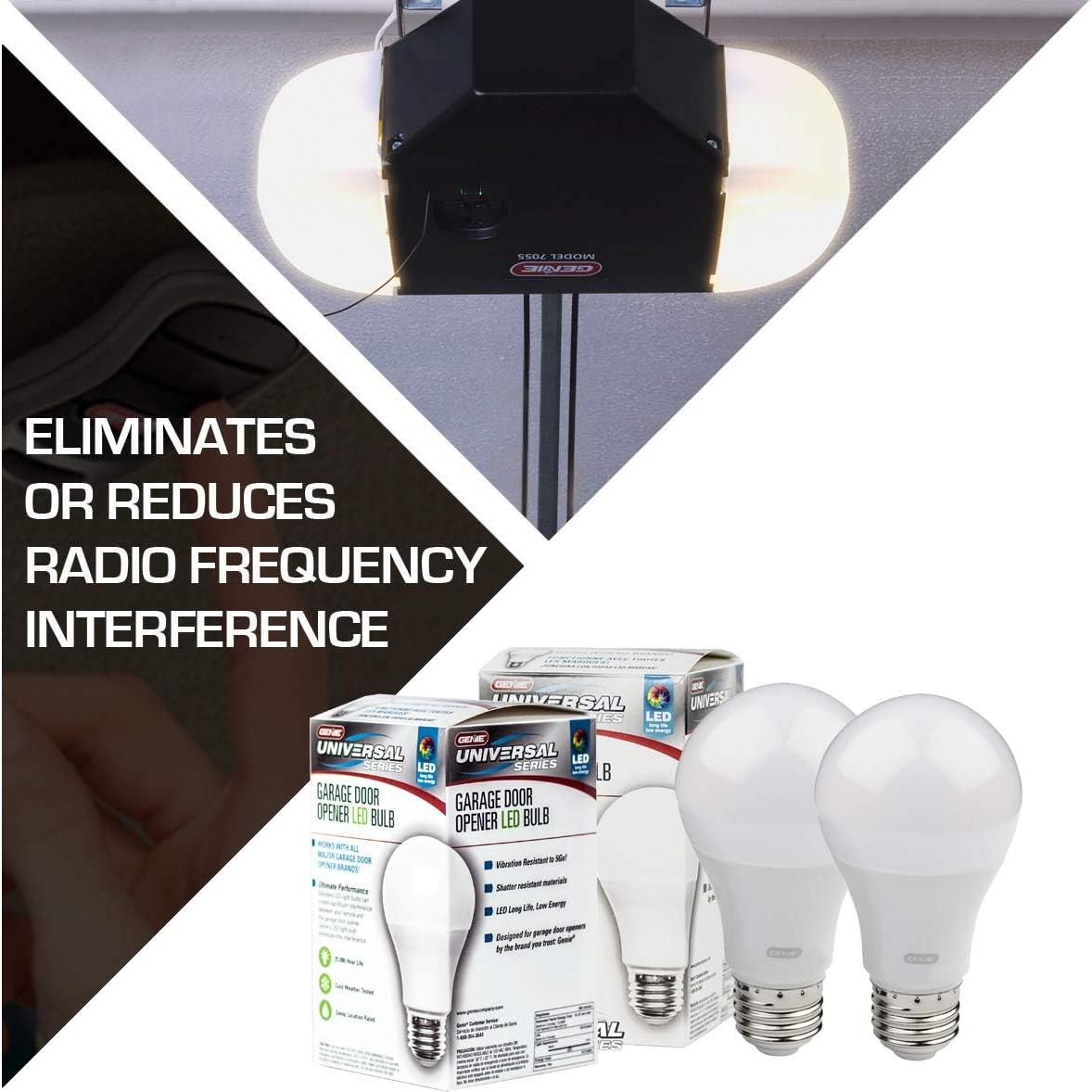 Genie GLEDB2-R2 2 Pack Garage Door Opener LED LIGHT BULB, 4000K,White