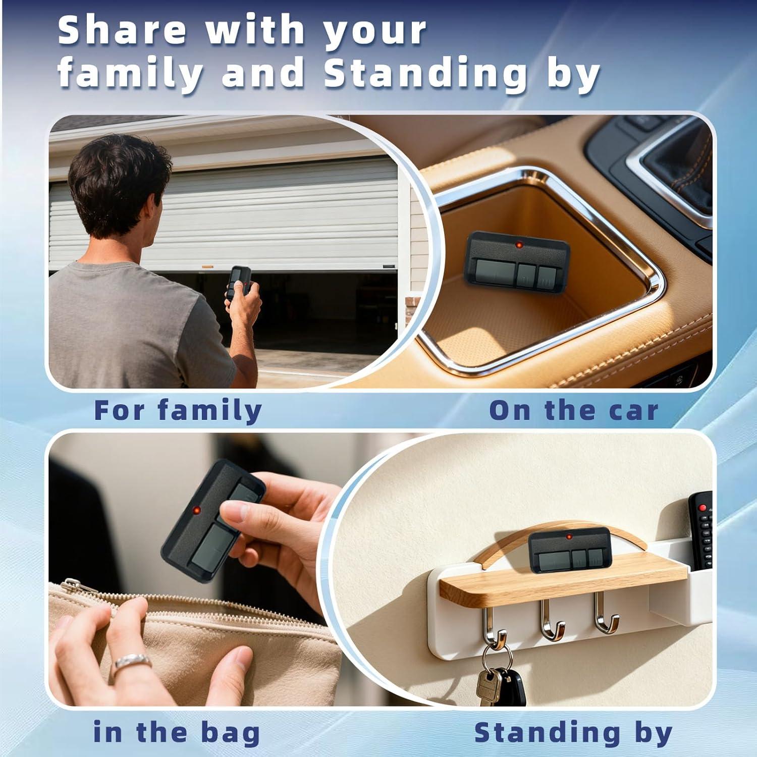 Control Remoto de Garaje QSDIYRF 893MAX - 2 Piezas, 3 Botones