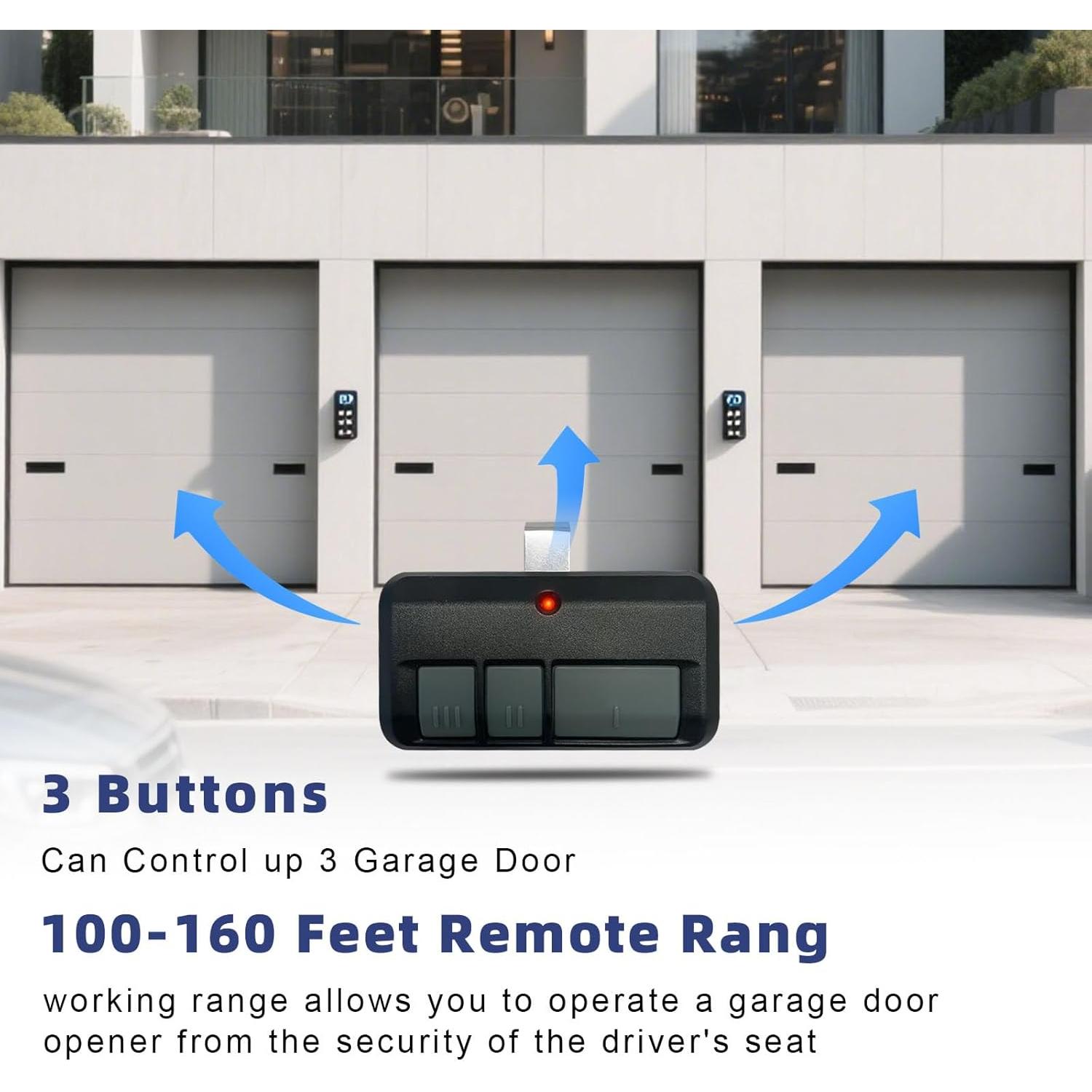 Control Remoto de Garaje QSDIYRF 893MAX - 2 Piezas, 3 Botones
