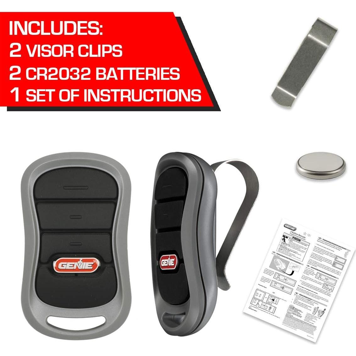 Control Remoto Genie G3T-R de 3 Botones - Paquete de 2