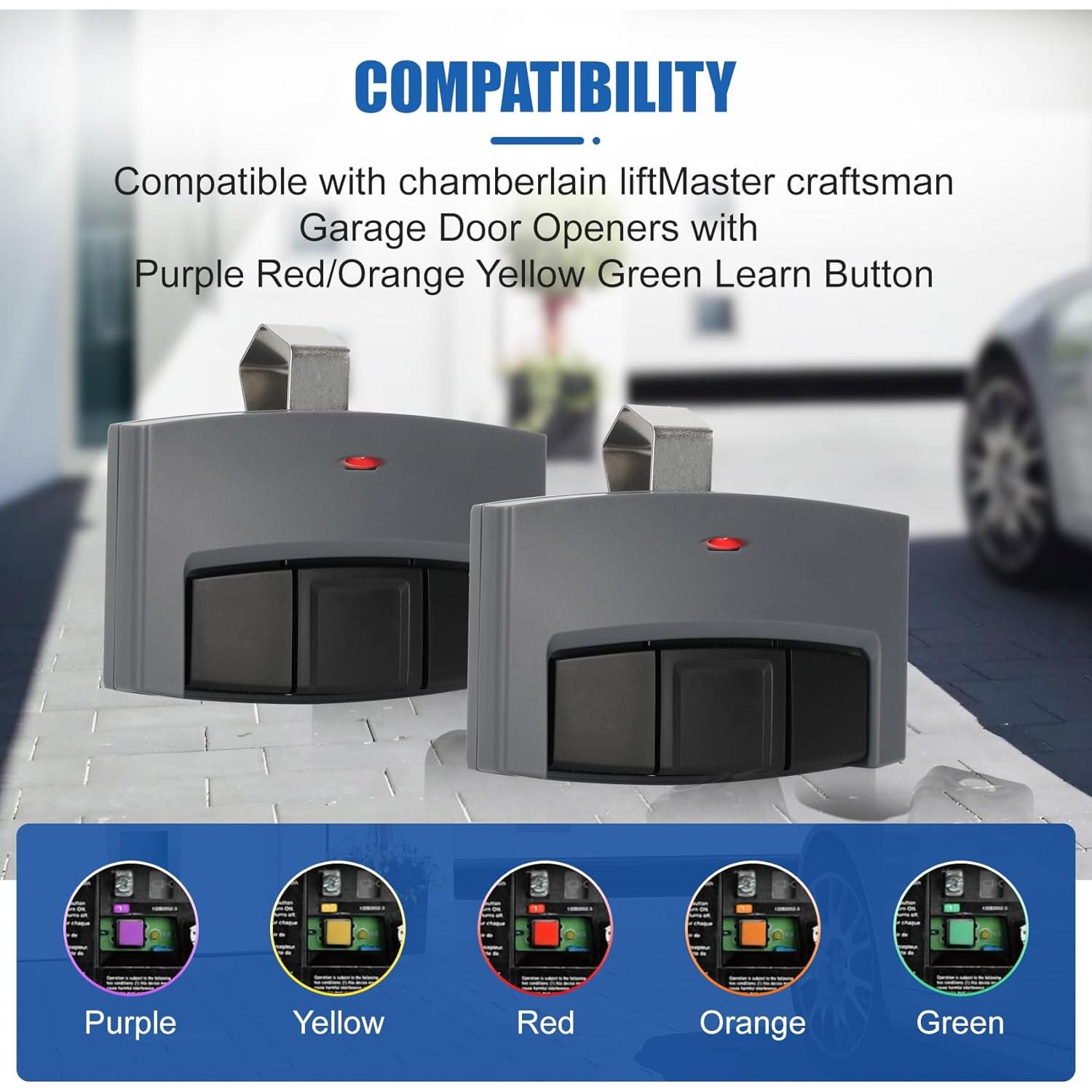 Control Remoto Universal para Puerta de Garaje Pevxou CMXZDCG453 - Paquete de 2