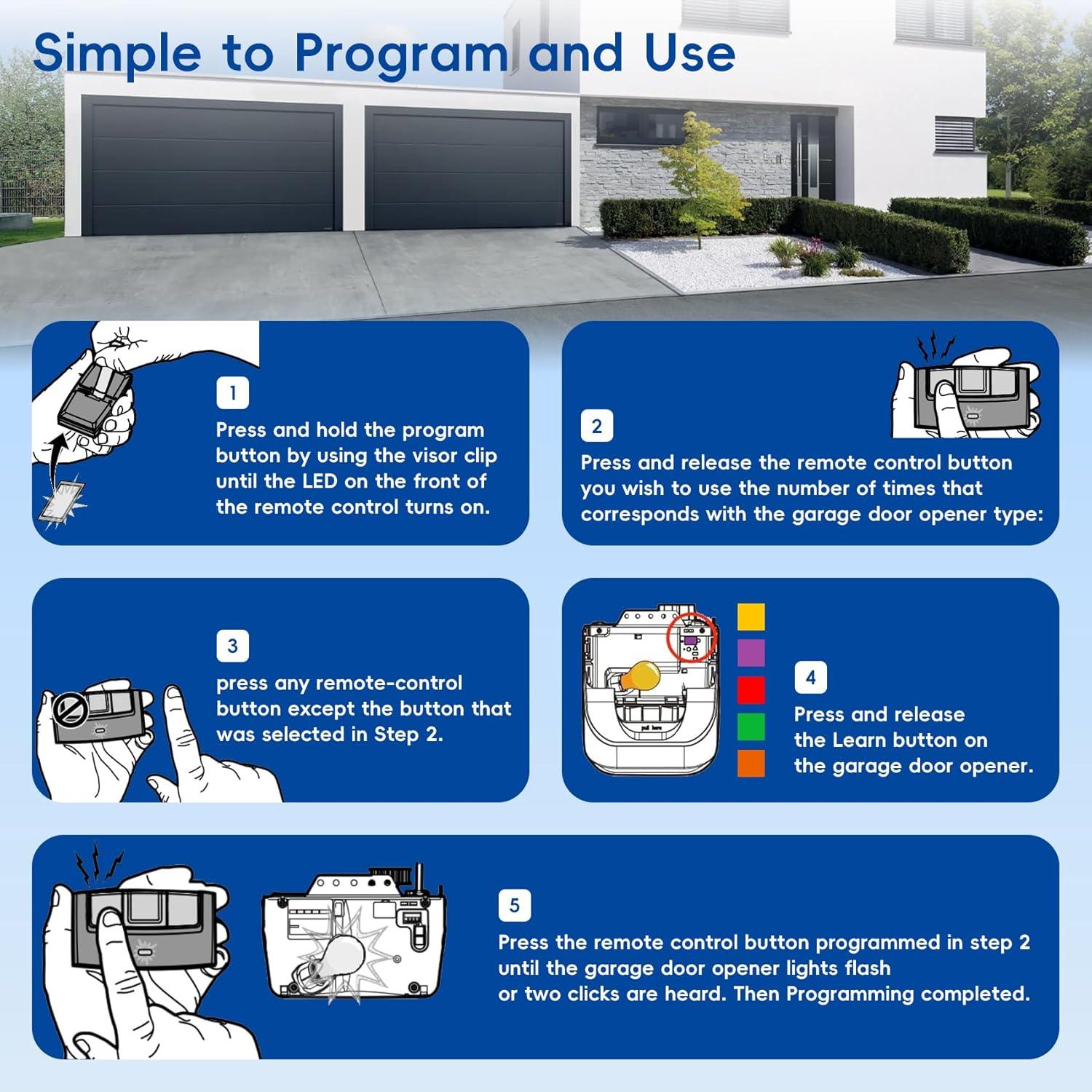 Control Remoto Universal para Puerta de Garaje Pevxou CMXZDCG453 - Paquete de 2