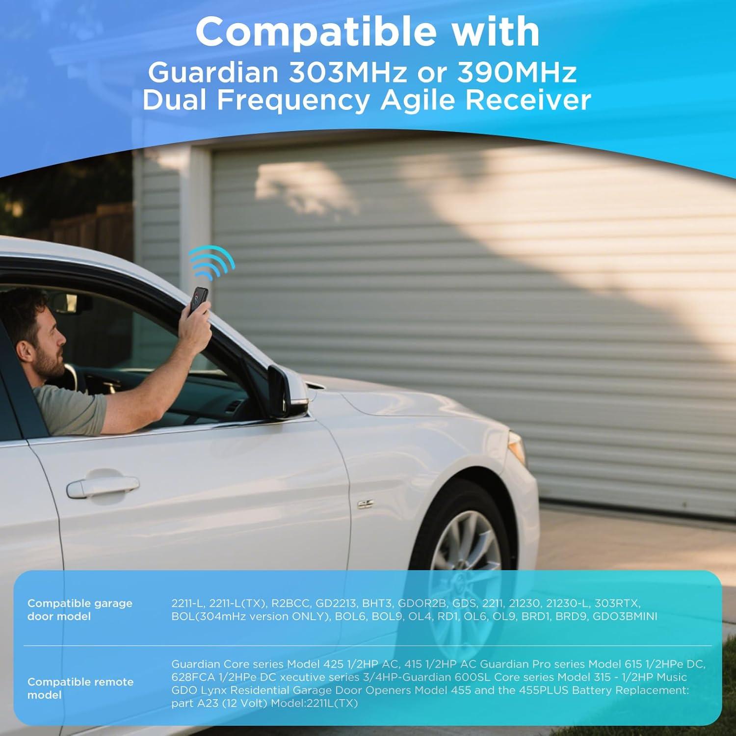 Transmisor remoto de puerta de garaje Oraneyun GD303 - Paquete de 3