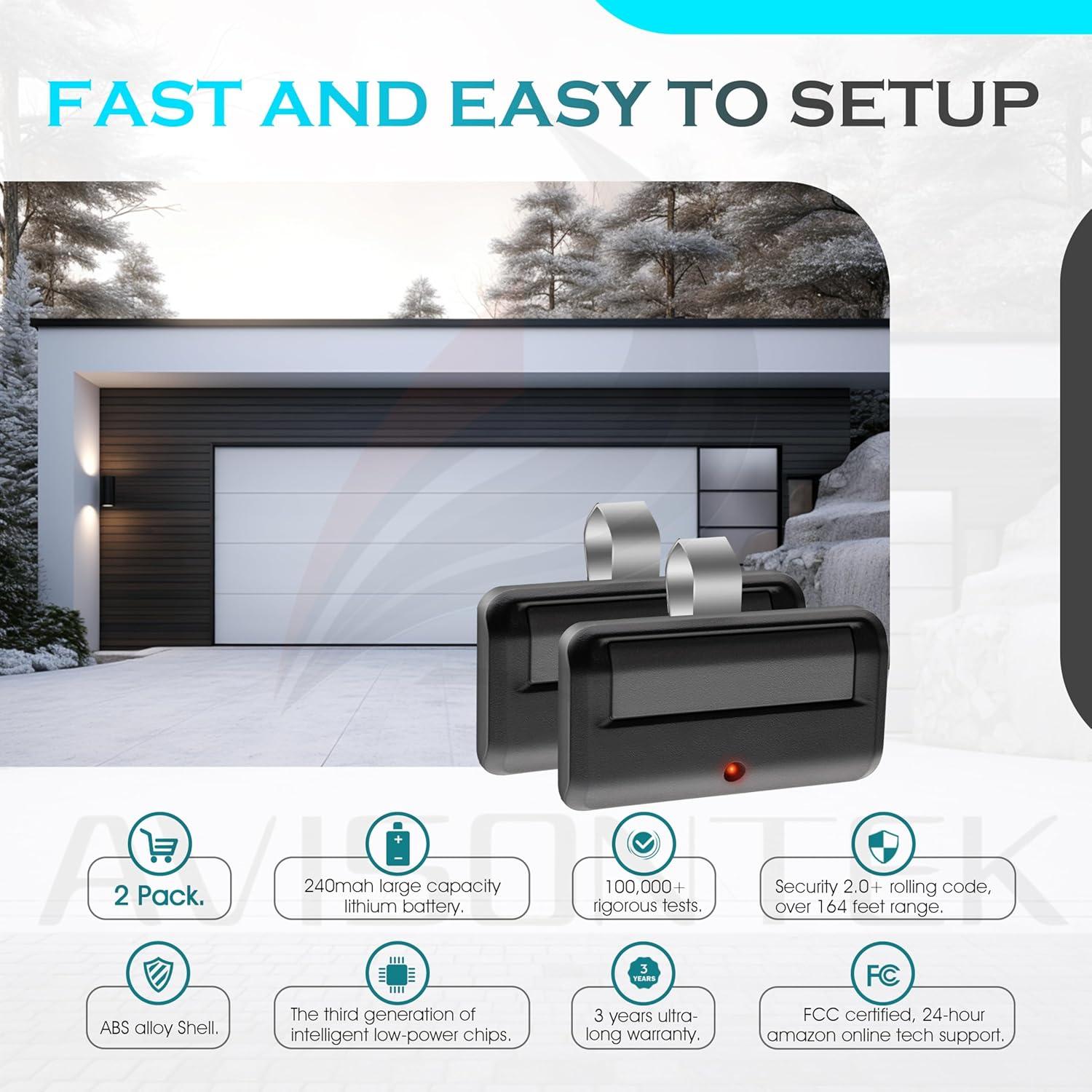 Control Remoto de Puerta de Garaje Chamberlain 950ESTD 2 Pack