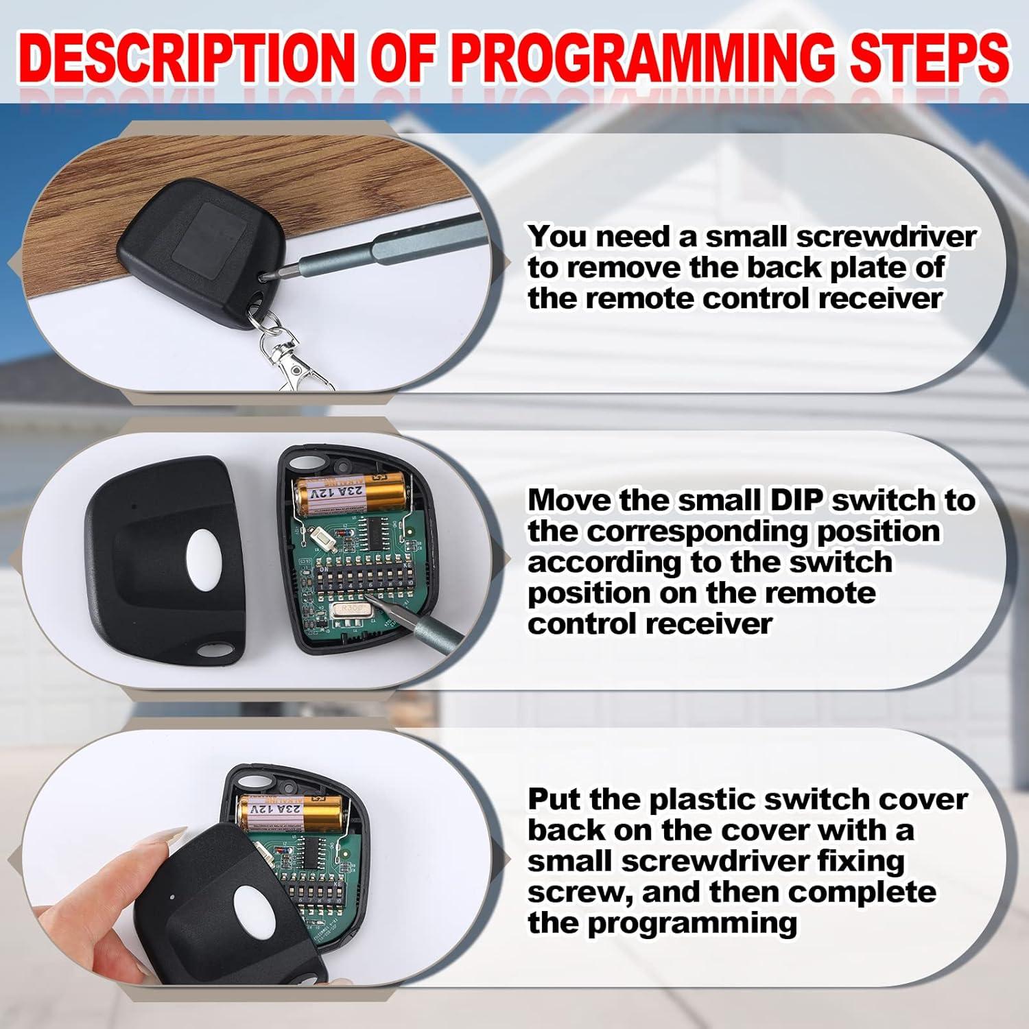 Control Remoto de Puerta de Garaje Kingdder 3 Piezas 300MHz