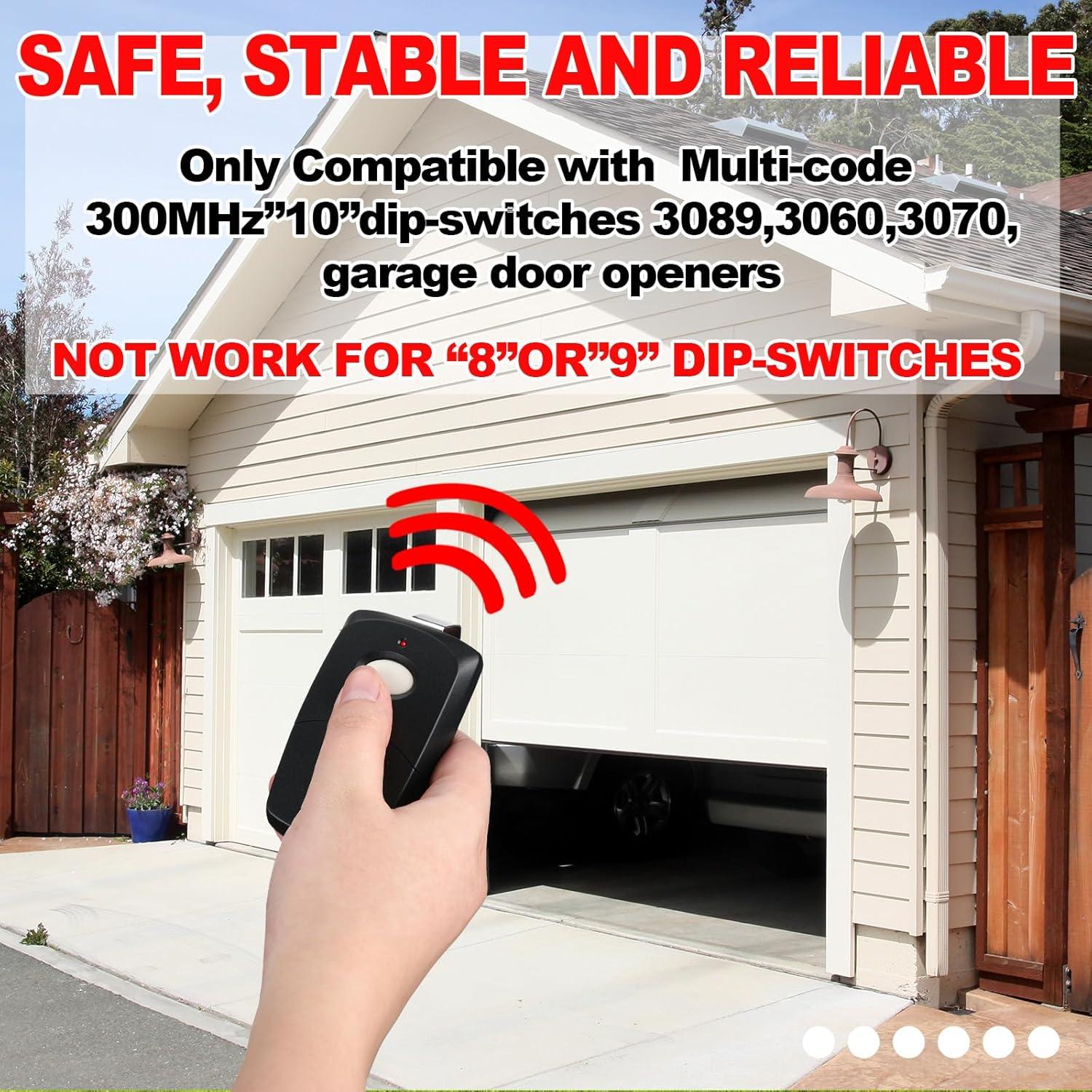 Control Remoto de Puerta de Garaje Kingdder 3 Piezas 300MHz