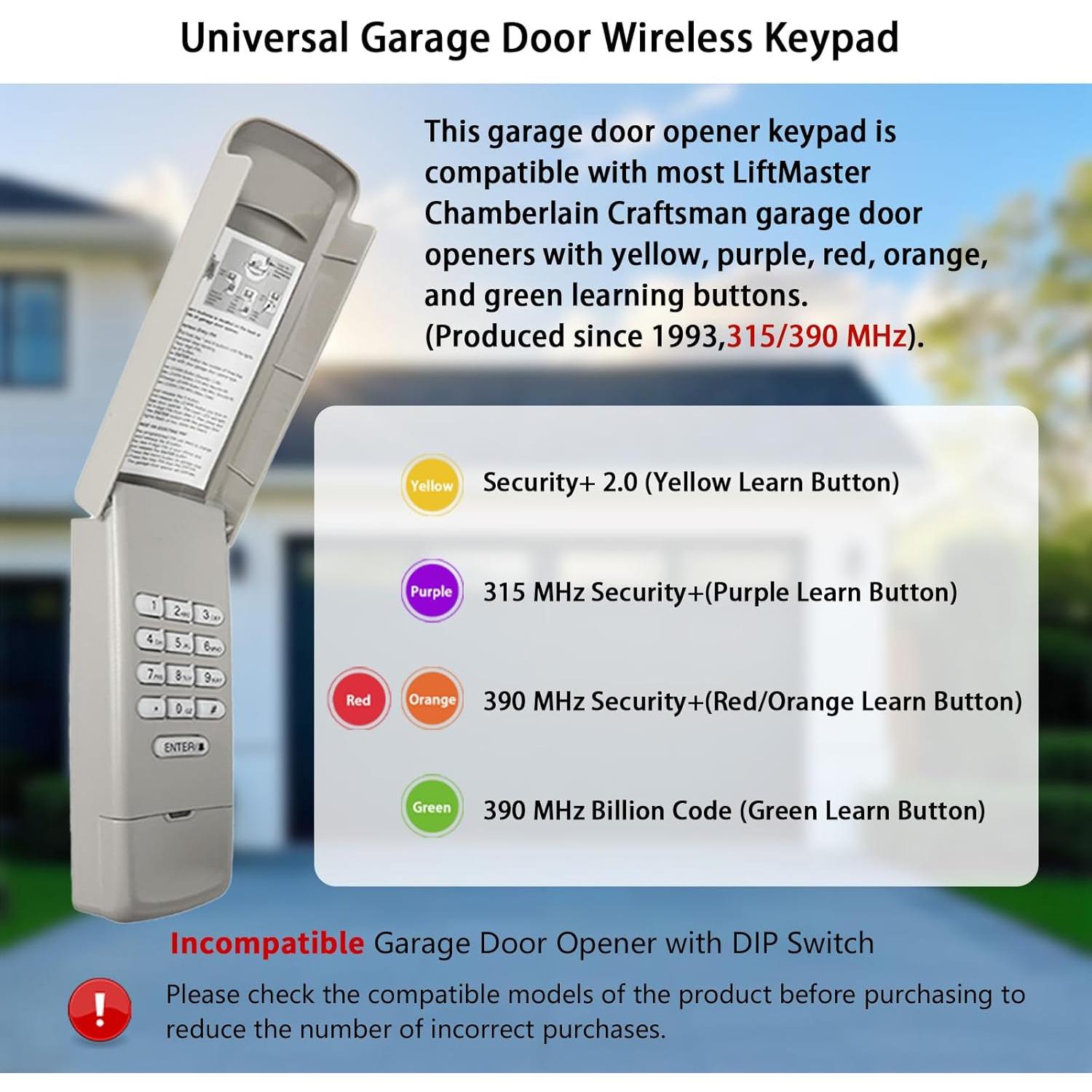 Teclado Inalámbrico Universal XDTKML 877MAX para Garaje