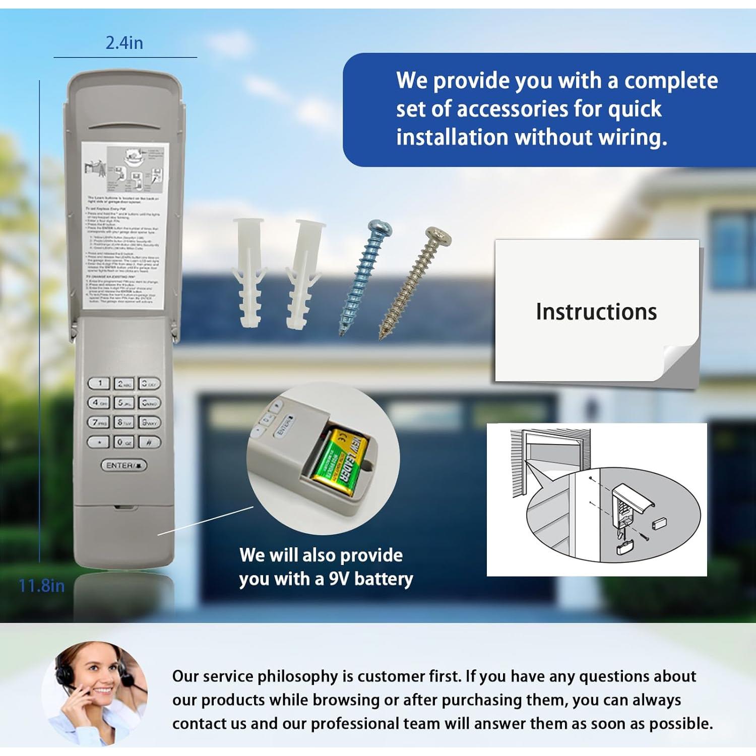 Teclado Inalámbrico Universal XDTKML 877MAX para Garaje