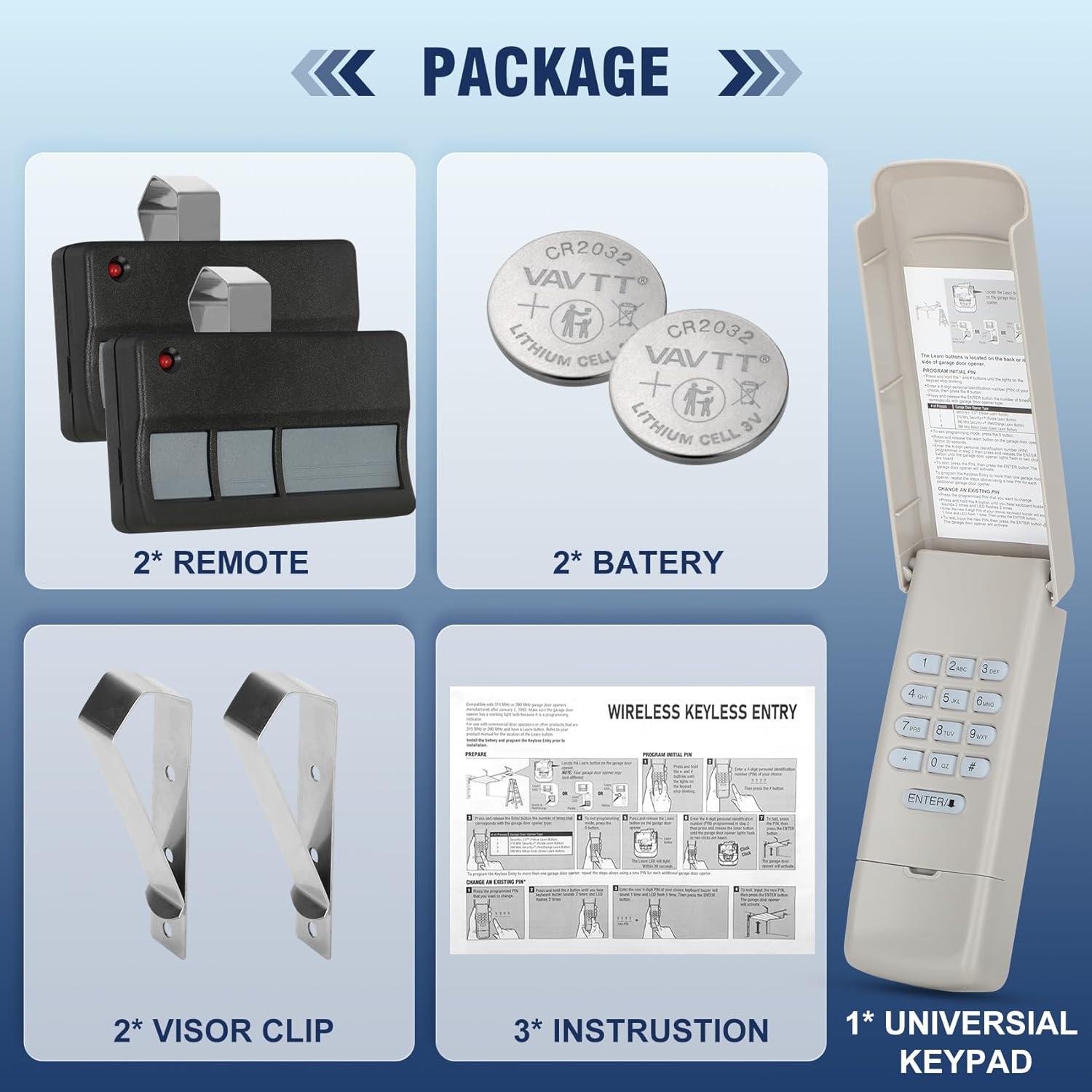 Teclado Remoto Universal Werhoo 373LM para Garaje 280g