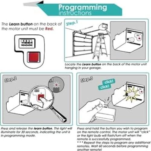 Control Remoto de Puerta de Garaje Garage Stop Rojo x2