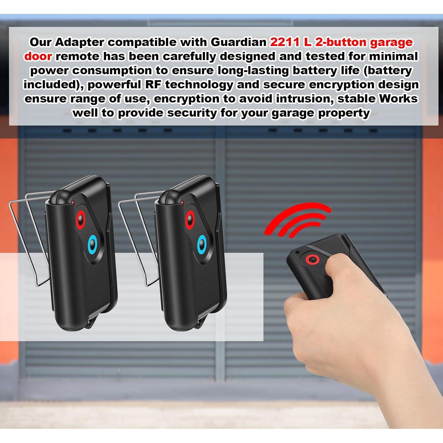 Control Remoto de Puerta de Garaje Kingdder 2 Pcs 2 Botones