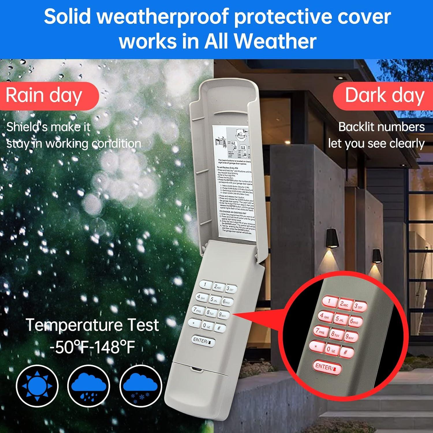 Teclado de puerta de garaje XINAXDE 877MAX con 2 remotos