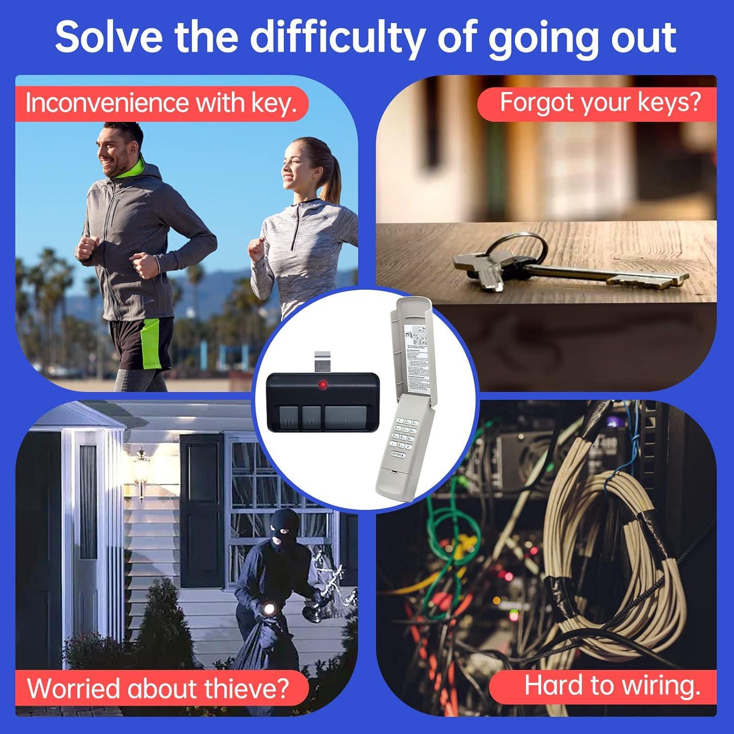 Teclado de puerta de garaje XINAXDE 877MAX con 2 remotos