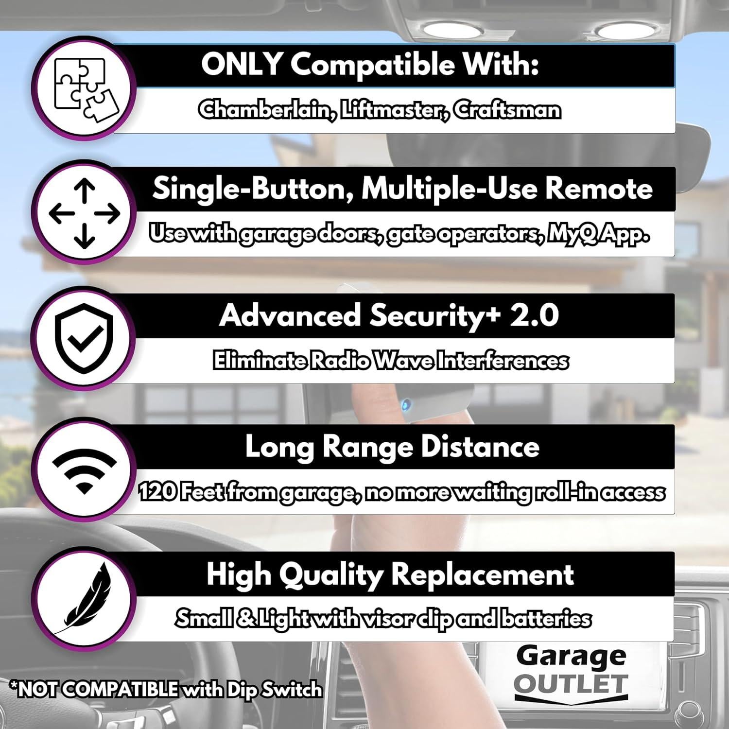 Control Remoto Garage Outlet 891LM para Chamberlain Liftmaster