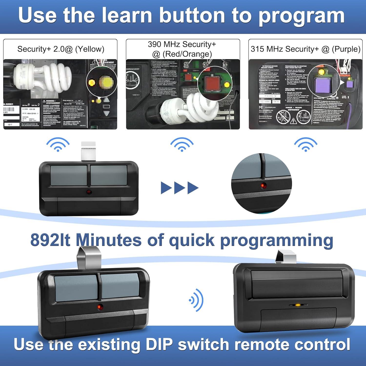 Control Remoto de Garaje Liftmaster 892LT 2 Botones Security+